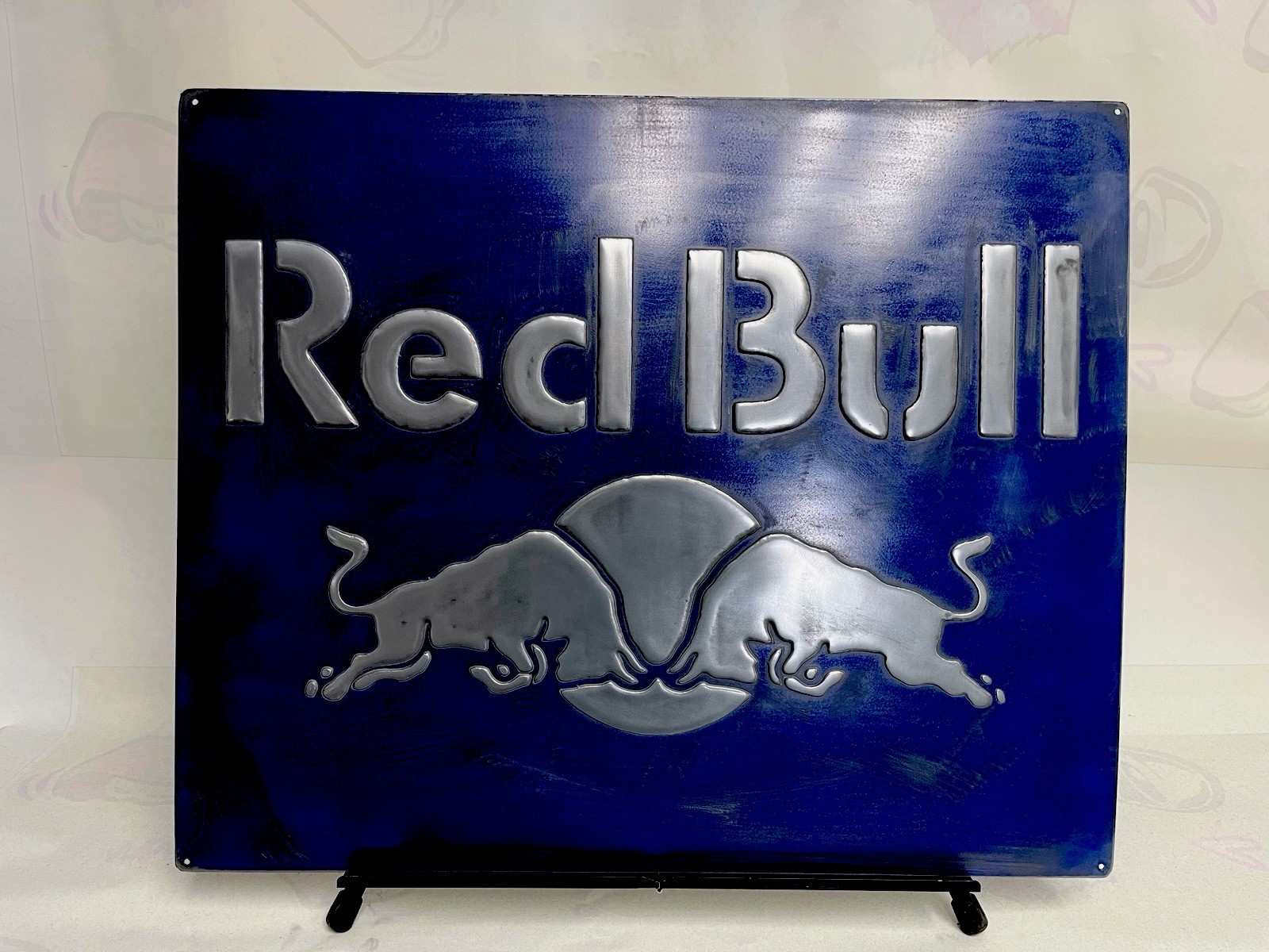 Red Bull Vintage Garage Metal Sign 20×24” Handmade Cast Aluminum Relief
