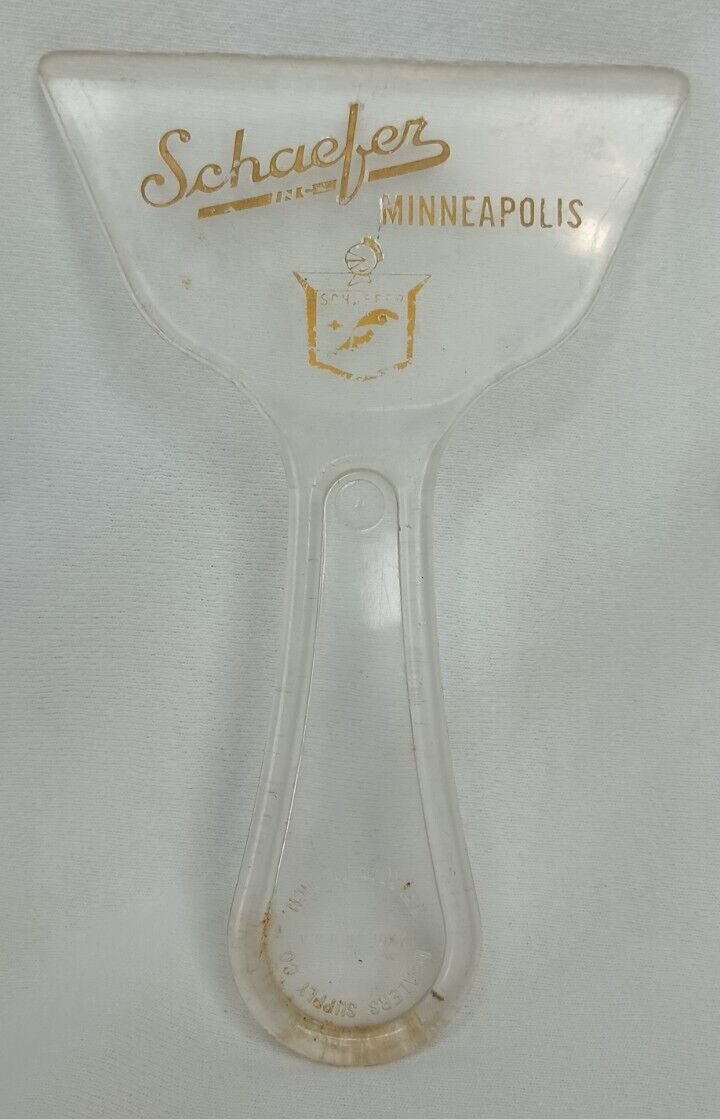 Vtg 1950s Car Ice Scraper Schaefer Inc Minneapolis, MN Freezer Co Advertising