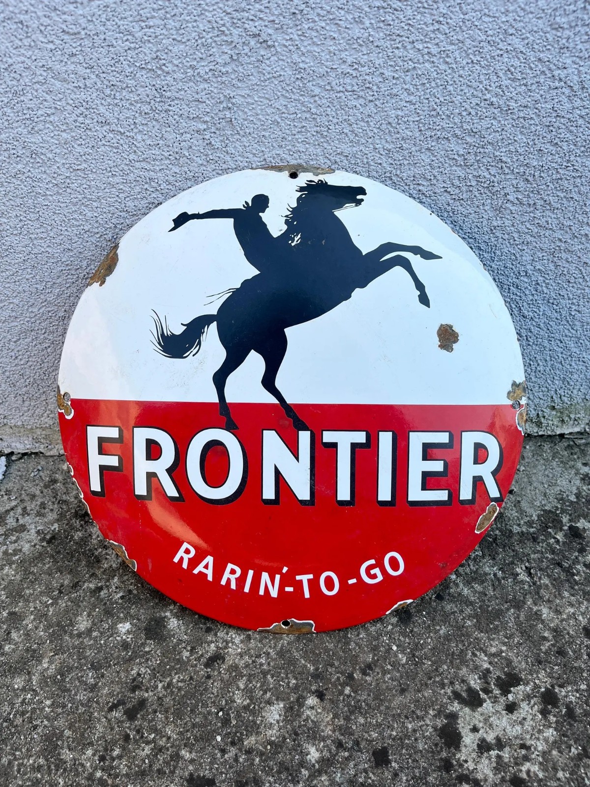 Vintage Frontier Enamel Porcelain Sign Plaque Retro Advertising 30 cm Retro