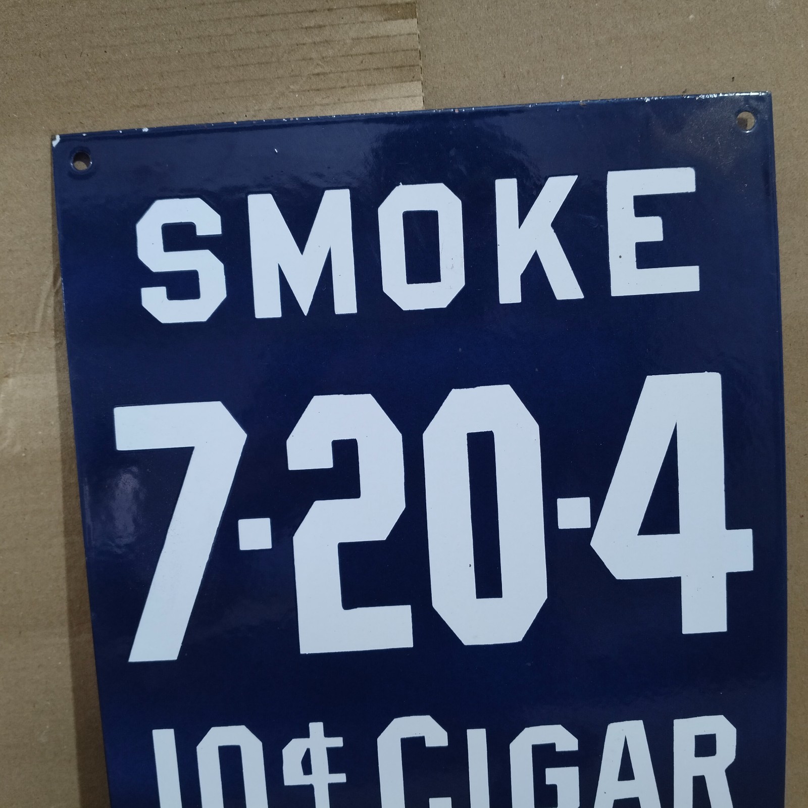 R.G. Sullivan’s 7-20-4 Cigar Porcelain Enamel Sign 18 X 12 Inches 1 sides