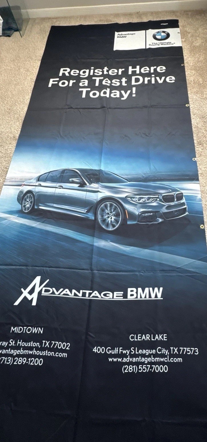 BMW Dealership Promo Banner Canvas Huge Sign Original Accessories