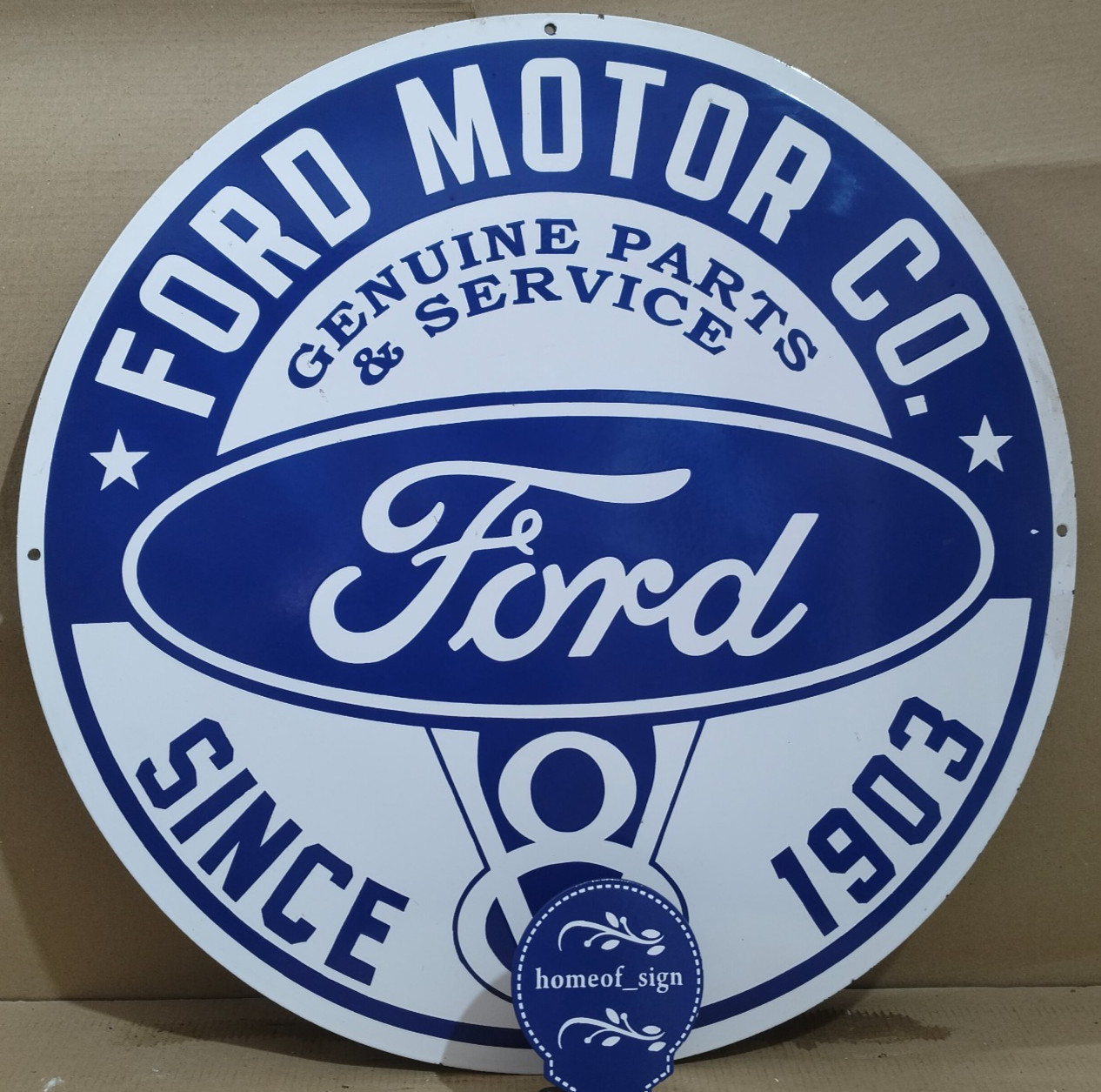 Ford Motor Co. Porcelain Enamel Sign 30 X 30 Inches 1 sides