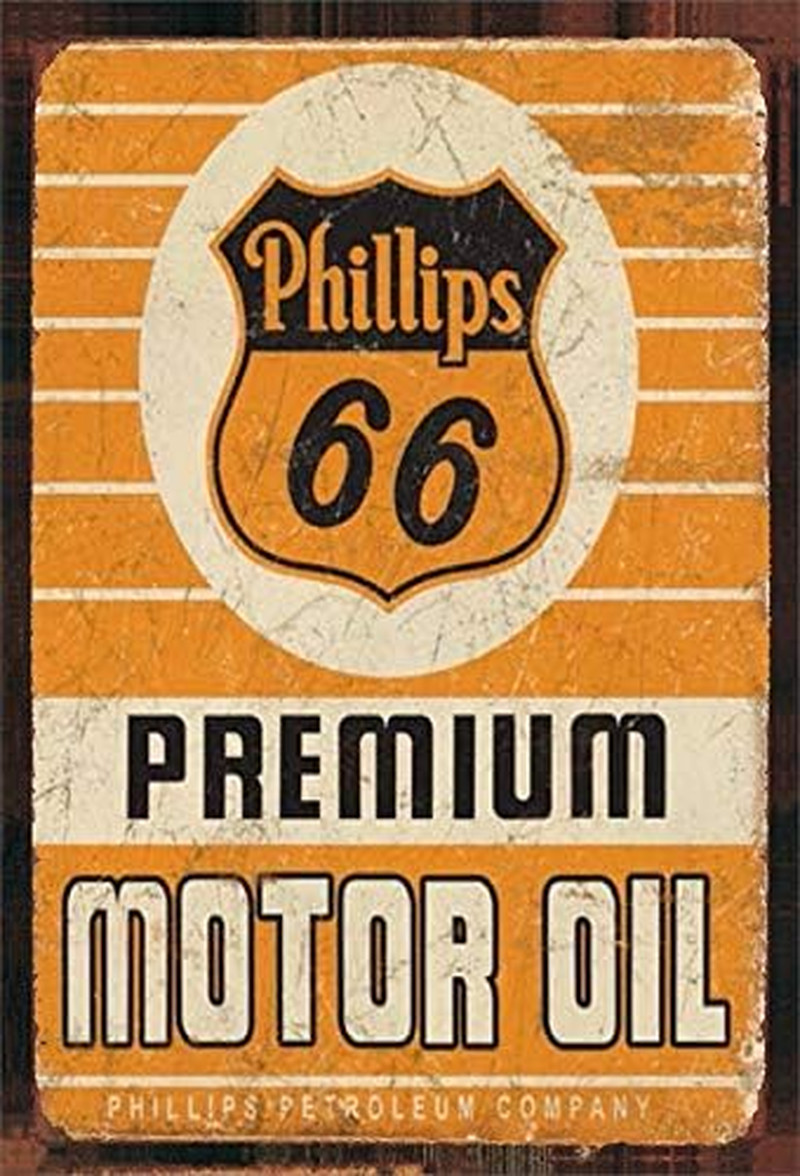 12 Pieces Gas and Oil Tin Signs, Retro Vintage Metal Sign for Home Man Cave Gara