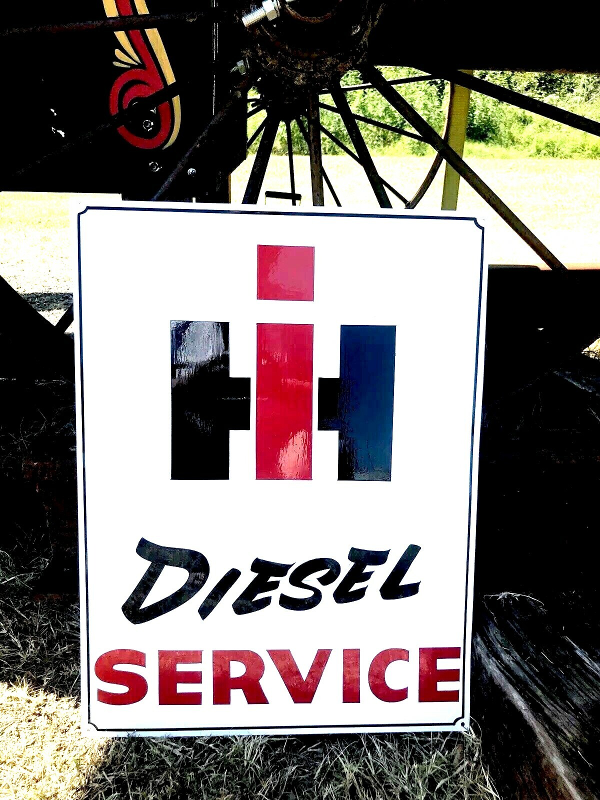 INTERNATIONAL HARVESTER DIESEL SERVICE Shop IH HAND PAINTED SIGN BY SIGN PAINTER