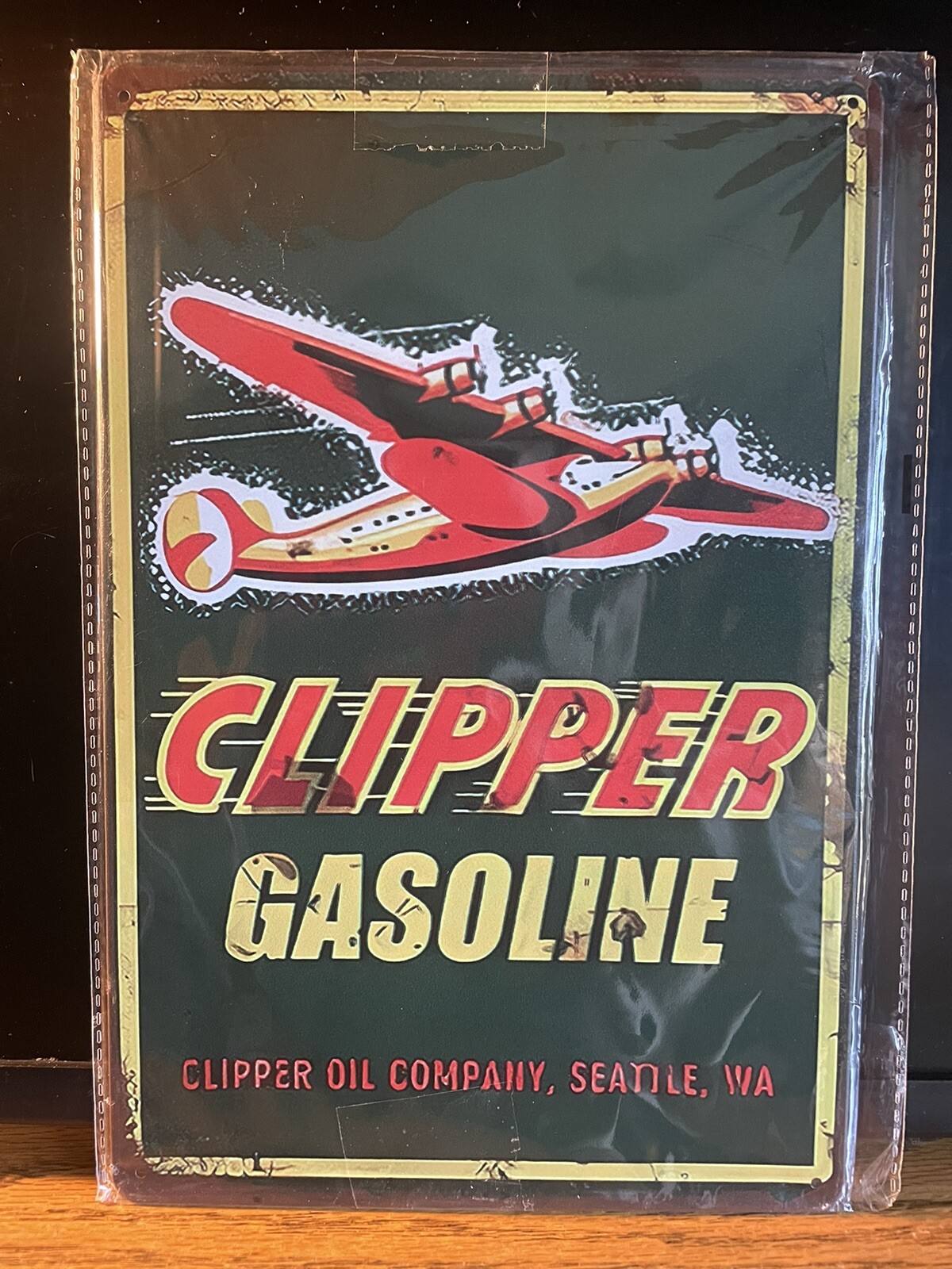 3-FLYING A SERVICE & CHIPPER GASOLINE METALSIGN 8X12” NIP FOR SHOP-MAN-CAVE