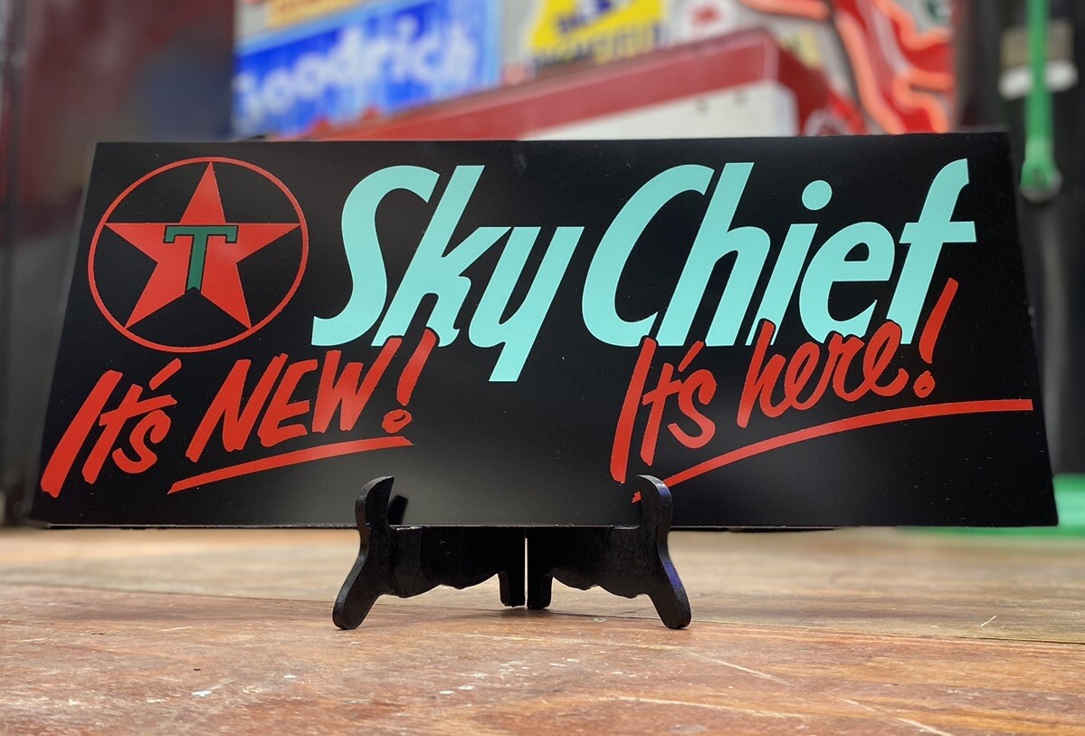 Antique Vintage Old Style Texaco Sky Chief Service Station Sign!