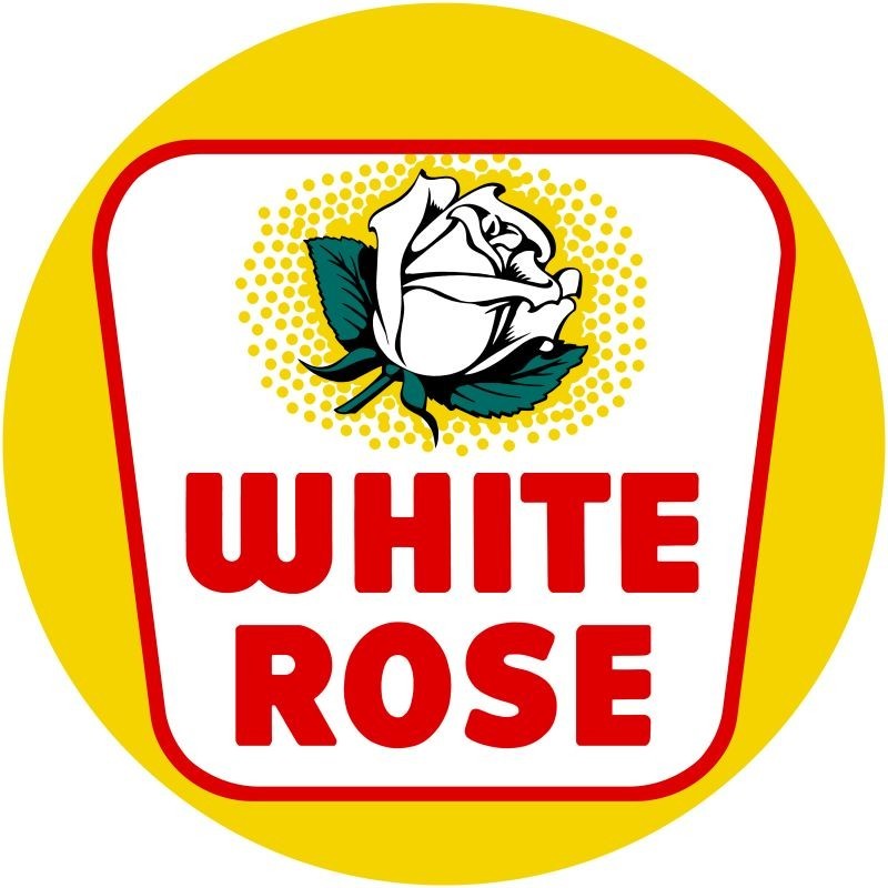 White Rose Gasoline New Steel Sign: 24″ Dia. Round Made in USA
