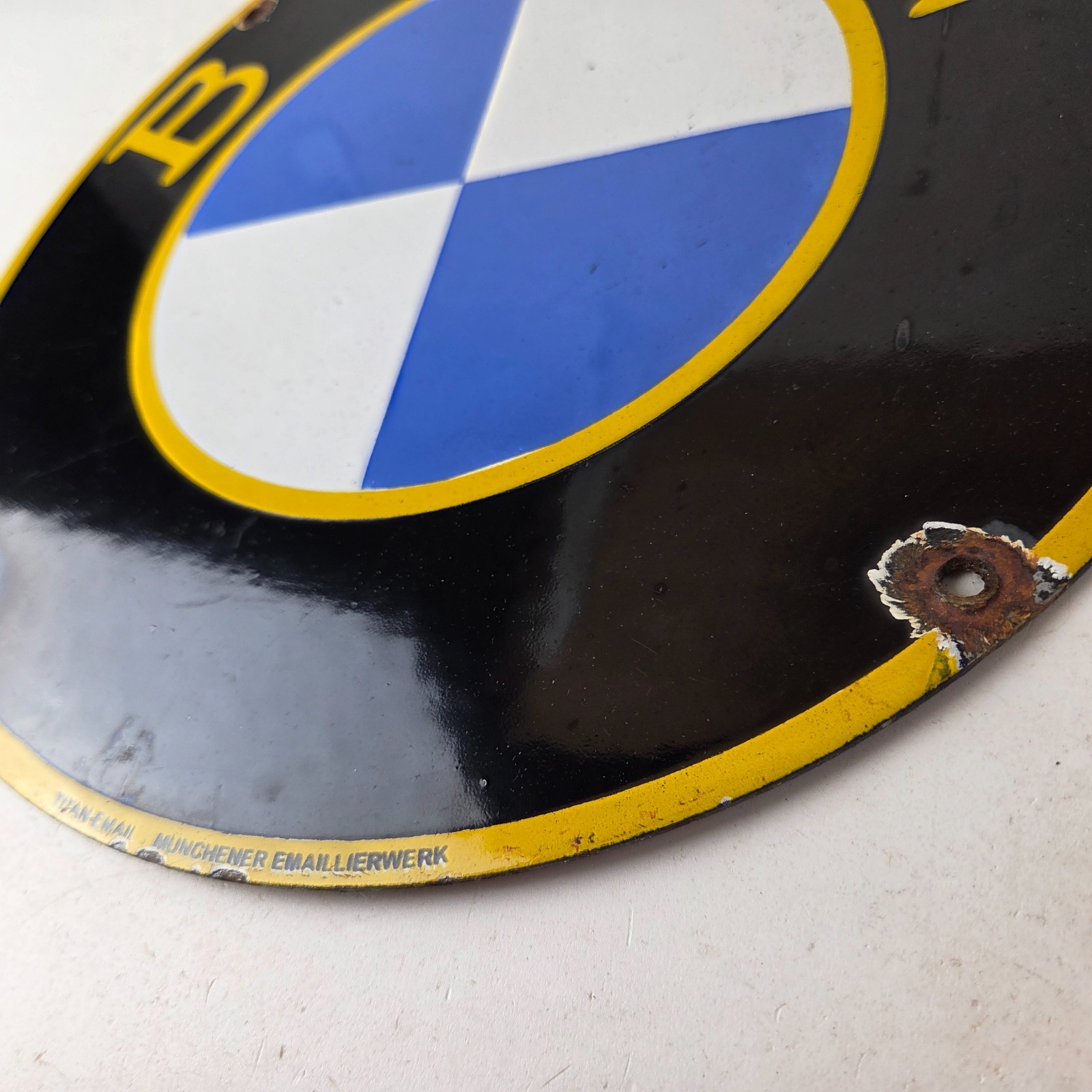 Vintage BMW Sign – Porcelain Gas Pump Sales Dealership Service Auto Sign