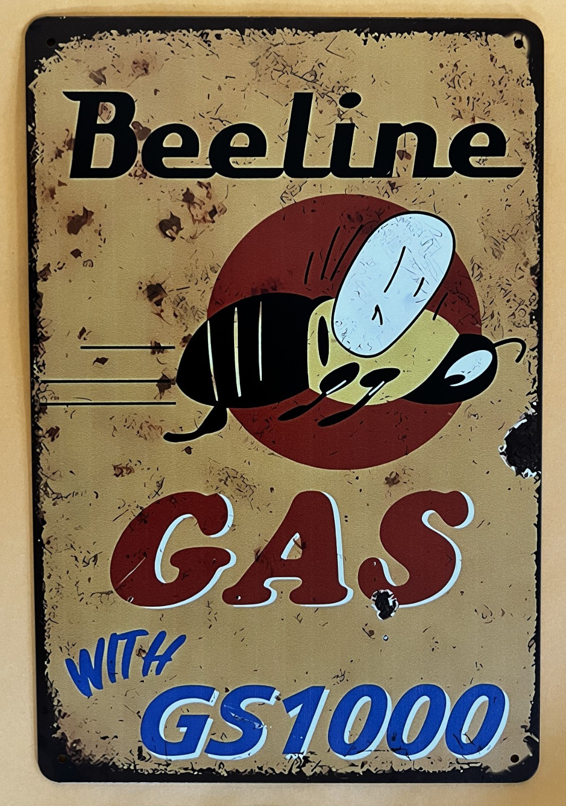 Beeline Gas Tin Sign (Union 76 Flying A Exxon Texaco Conoco Exxon) W53544