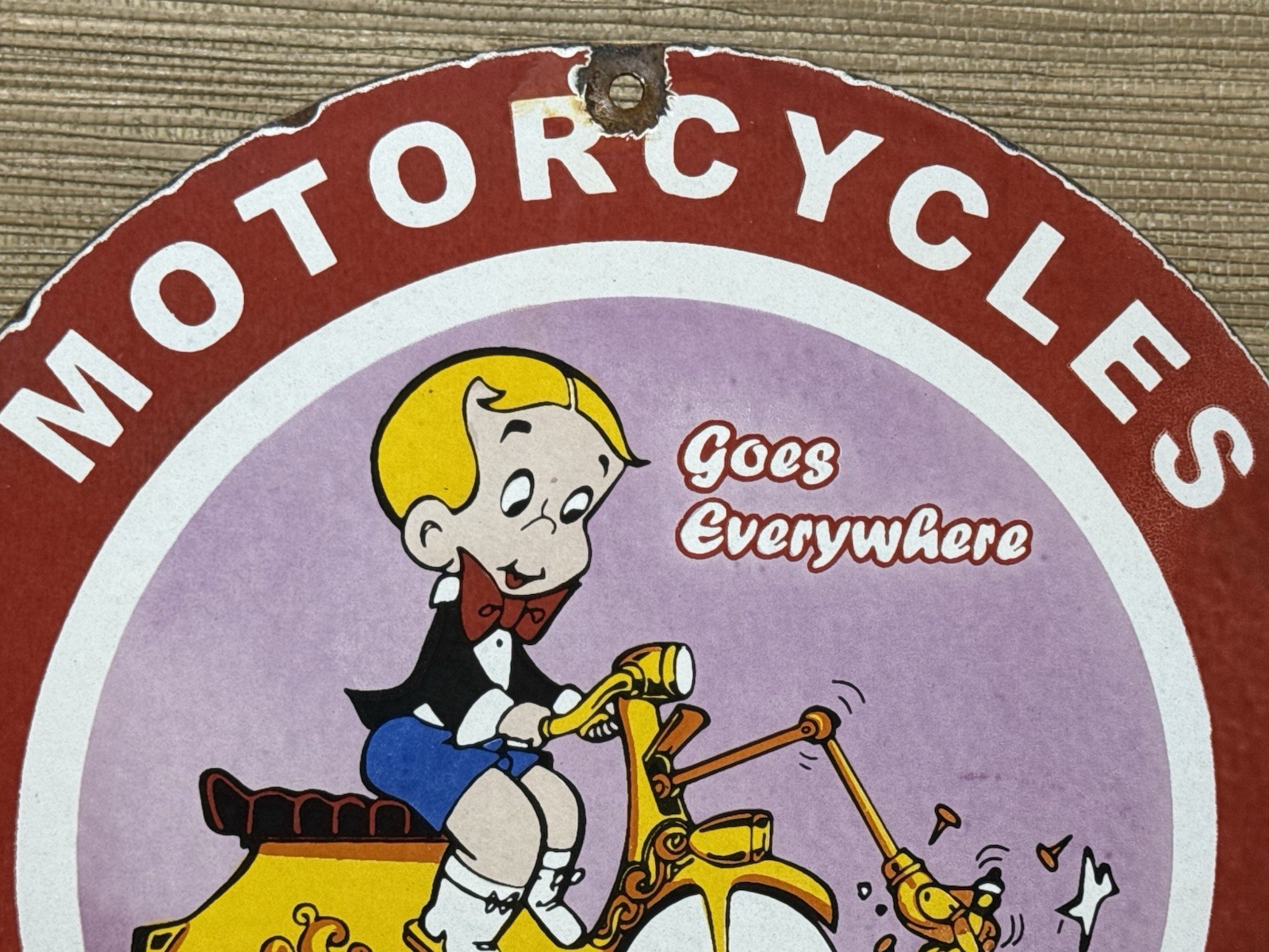 VINTAGE BSA MOTORCYCLES PORCELAIN SIGN MOTORCYCLE BIRMINGHAM SMALL ARMS HARLEY