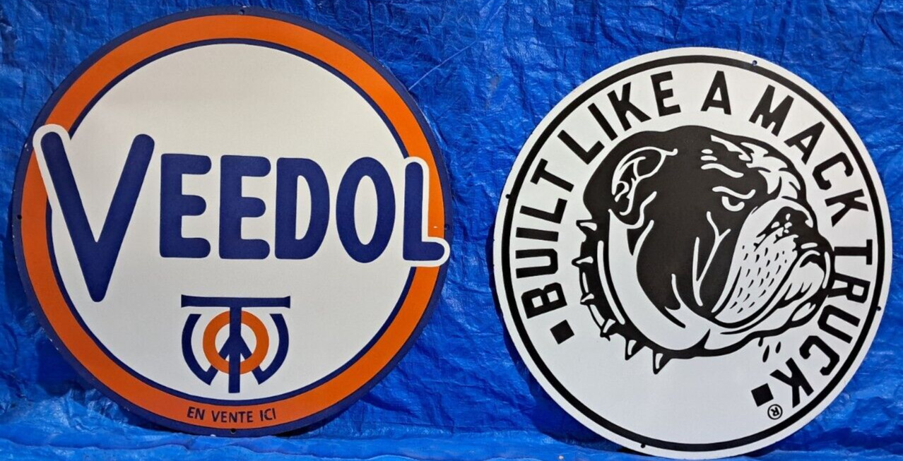 2 Porcelain Enamel Sign, More Details In Description