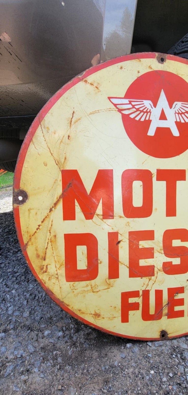 Flying A Motor Diesel Fuel Vintage porcelain sign