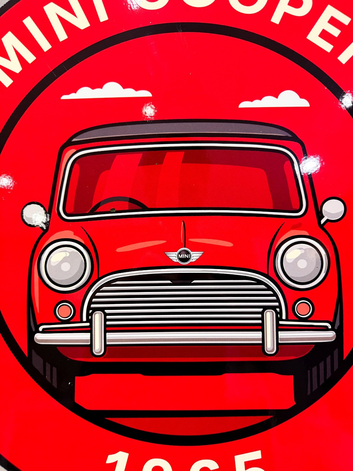 Mini Cooper 1965 – Classic Front View Vintage Heavy Metal Sign – 50 cm (19.7”)