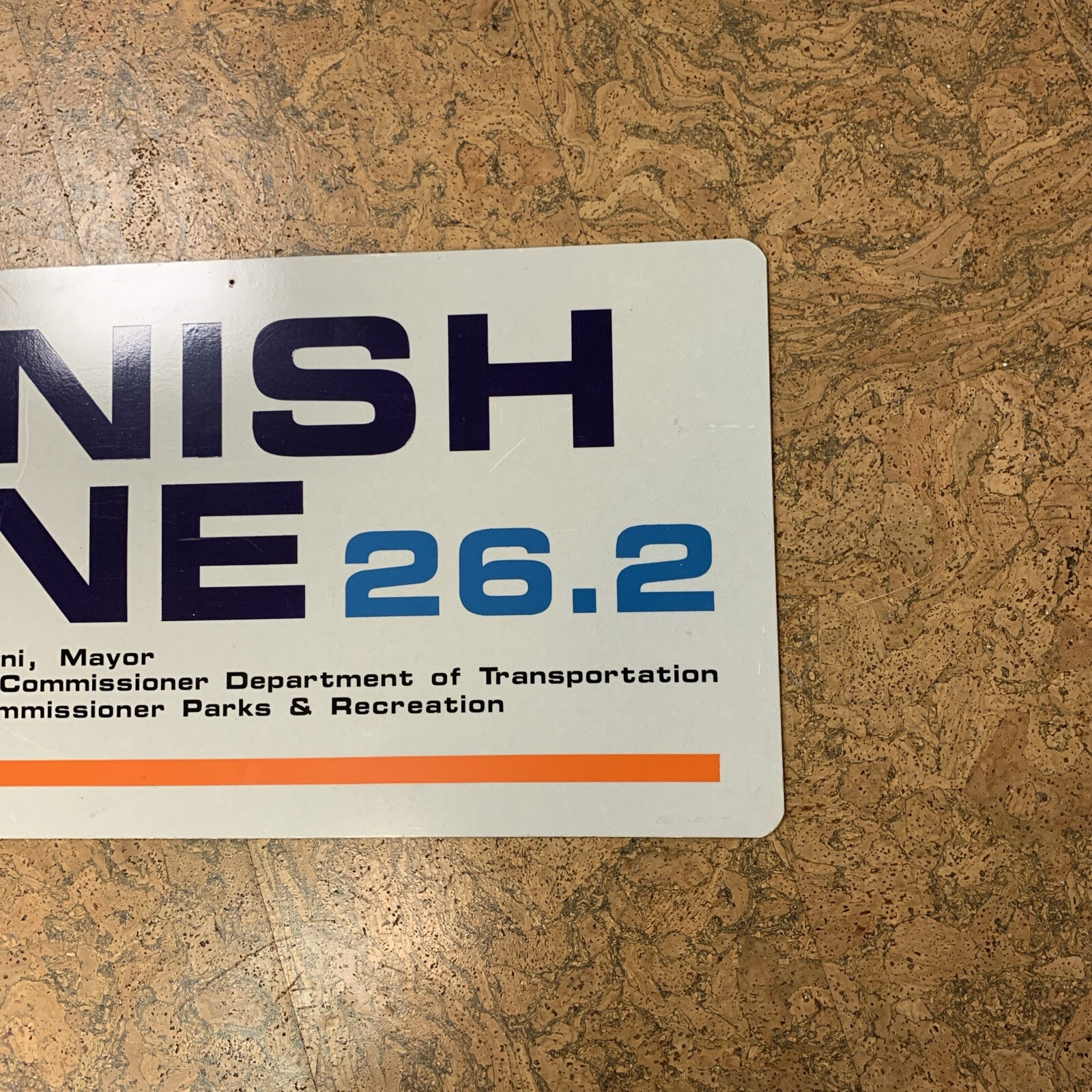 RARE Vintage New York Marathon 1995 Mile 26.2 Finish Line Metal Sign