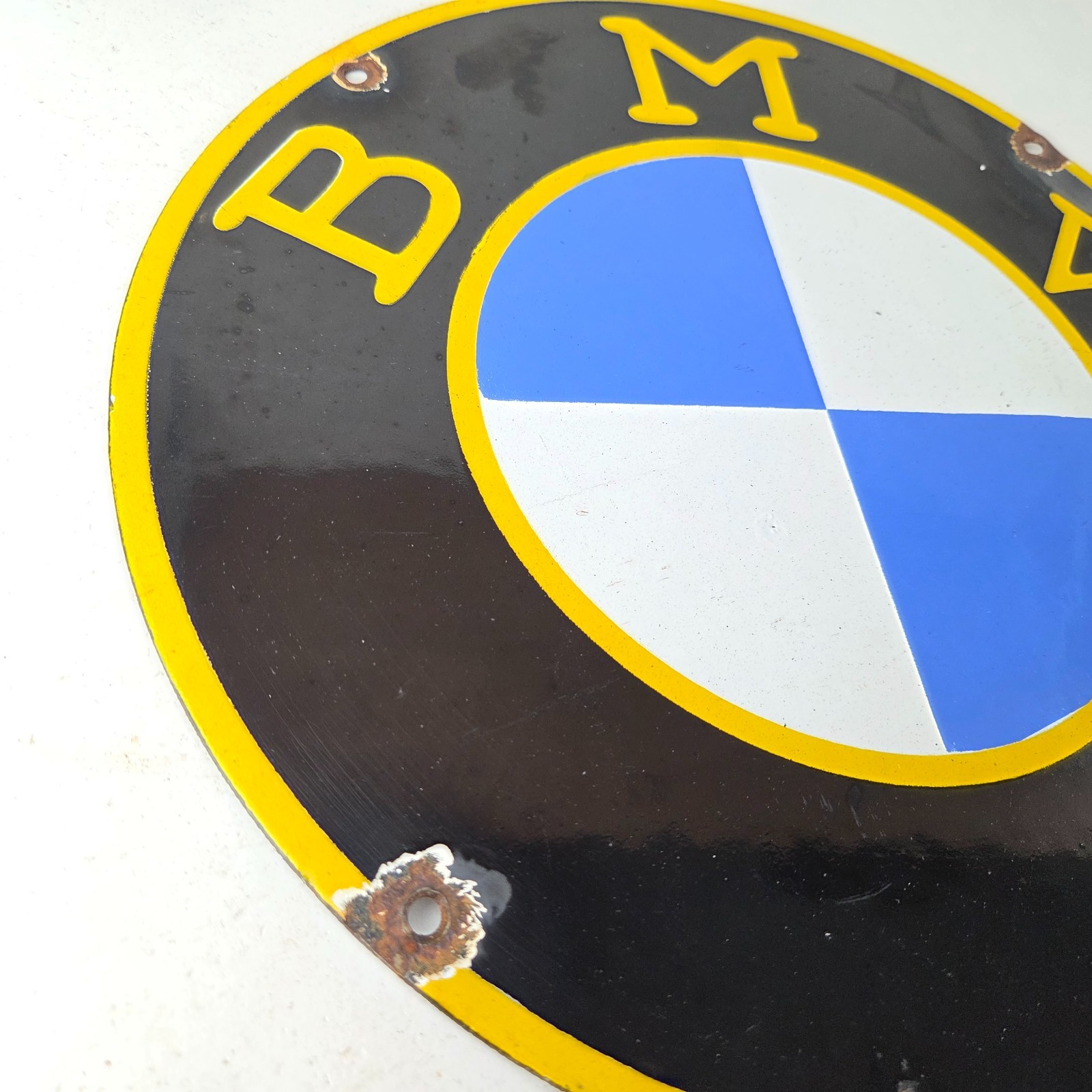 Vintage BMW Sign – Porcelain Gas Pump Sales Dealership Service Auto Sign