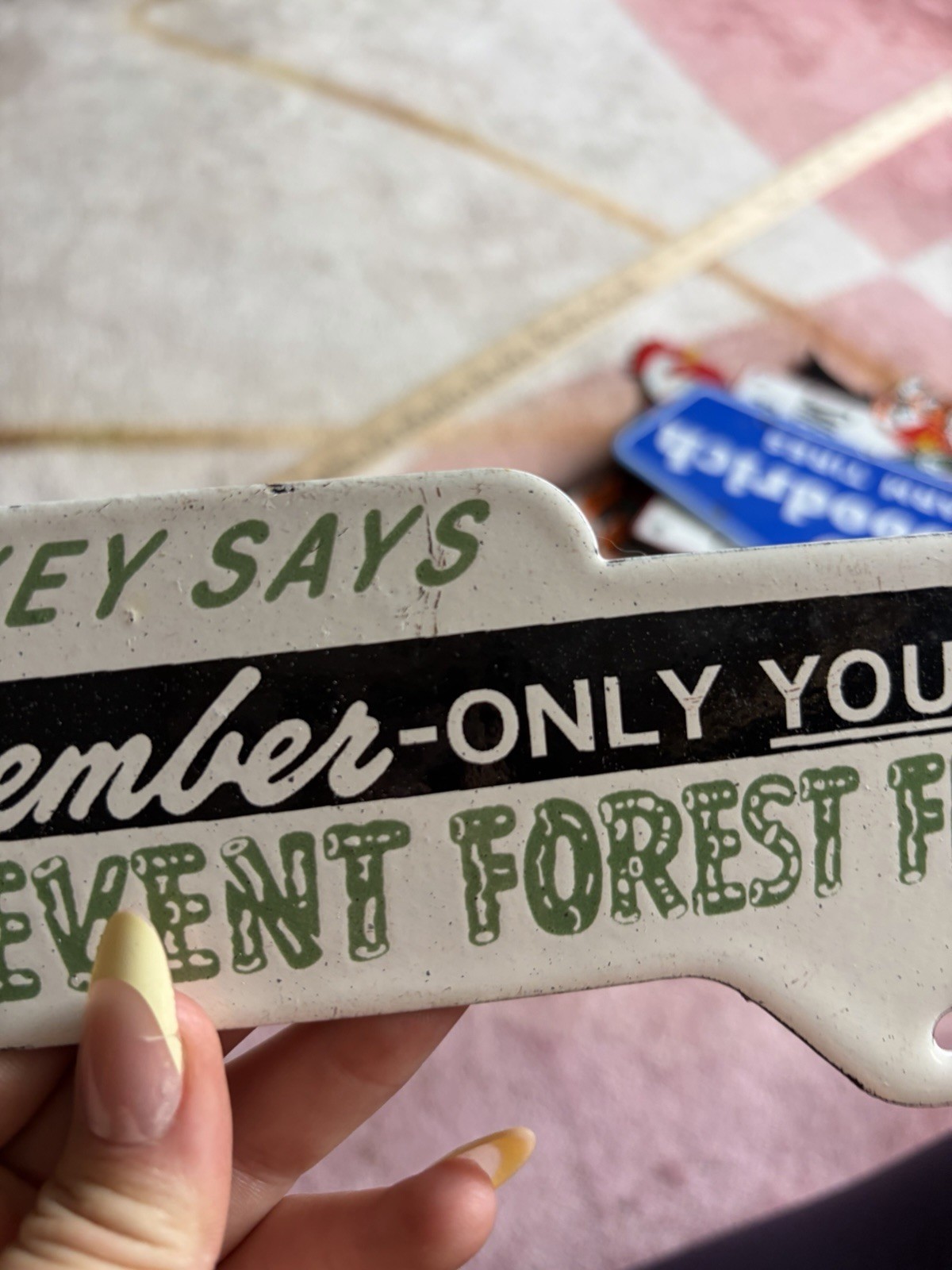 Porcelain Smokey Says Remember Topper