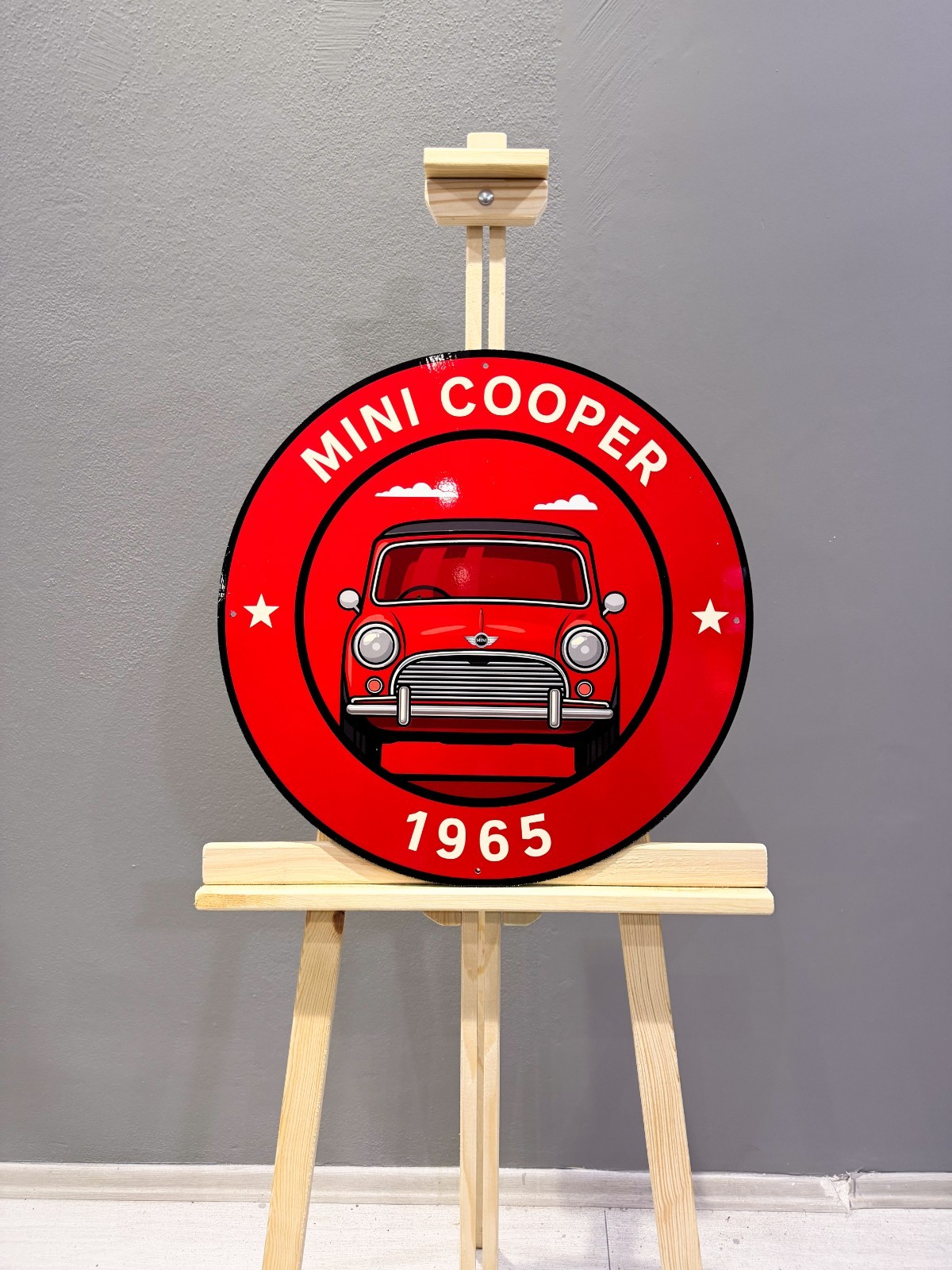 Mini Cooper 1965 – Classic Front View Vintage Heavy Metal Sign – 50 cm (19.7”)