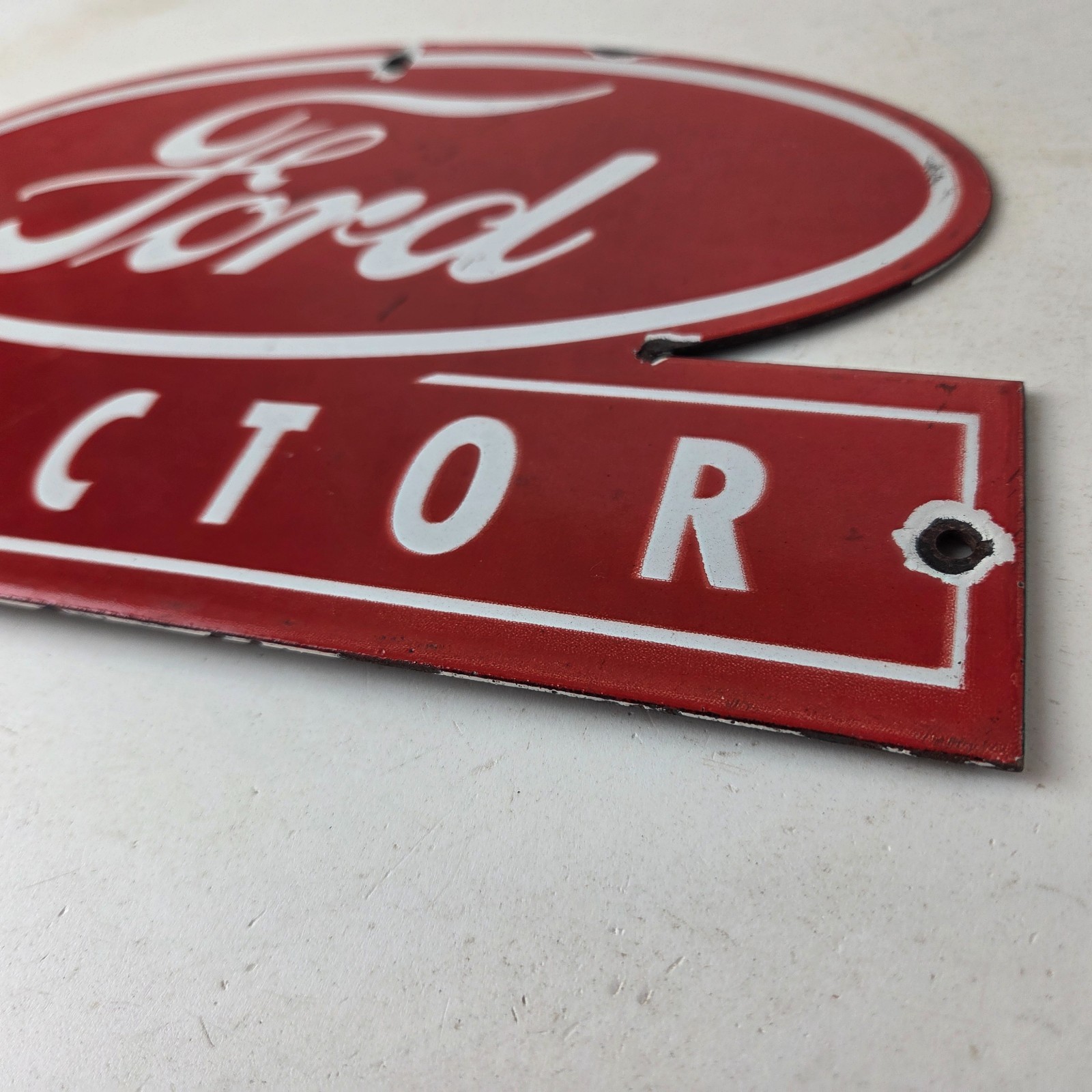 Vintage Ford Tractor Sign – Gas Service Station Pump Motor Porcelain Sign