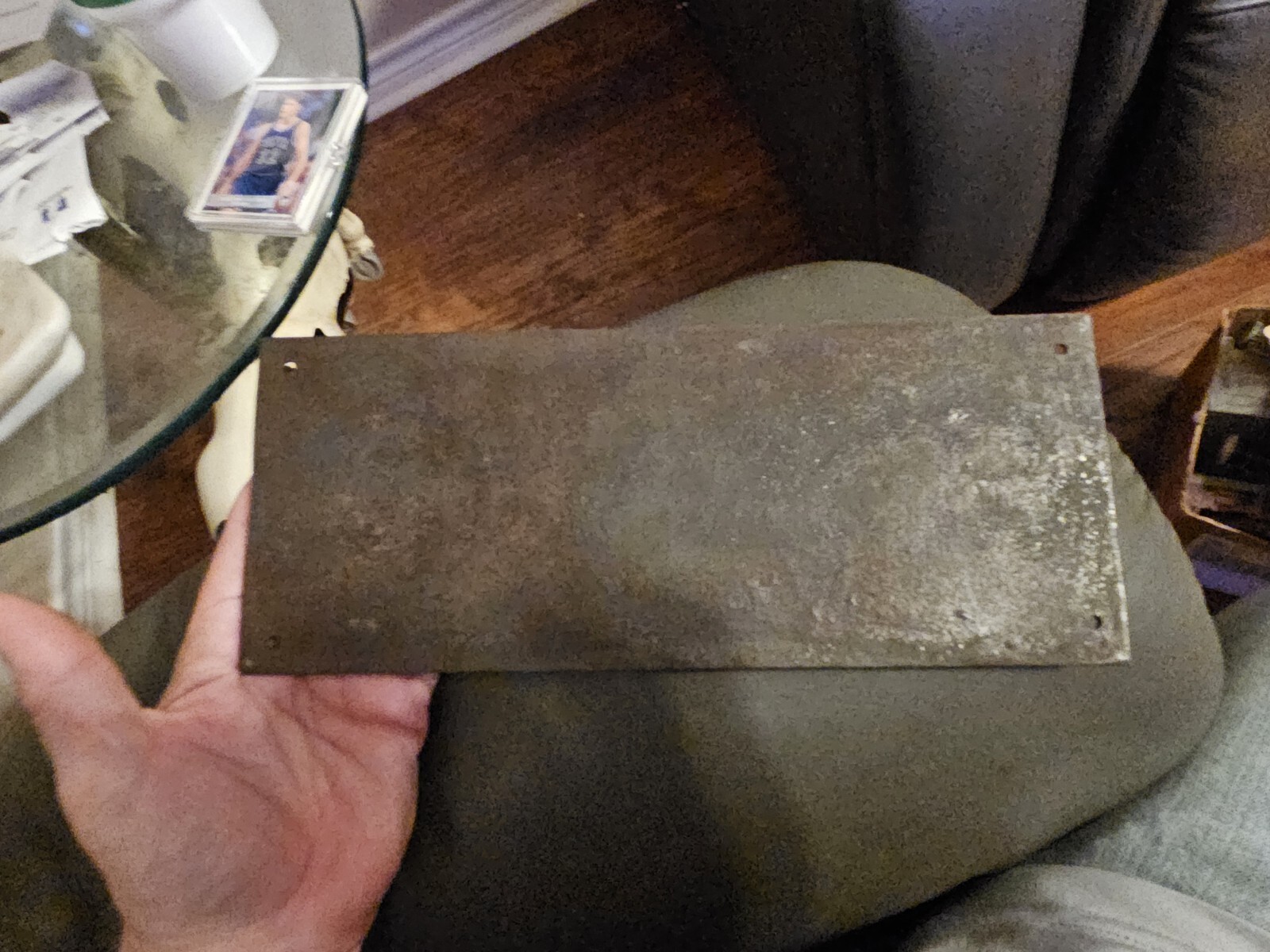 Gulf Sold Here 1944 Cast Iron Sign 11 Inch By 4 1/2 Imches