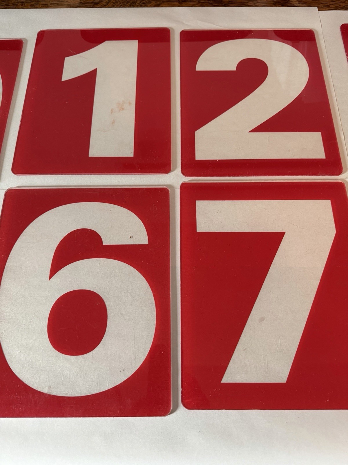 Gas Station Price Numbers 0-9 58 Piece Set Of 8” X 10” Red Clear Plexiglass