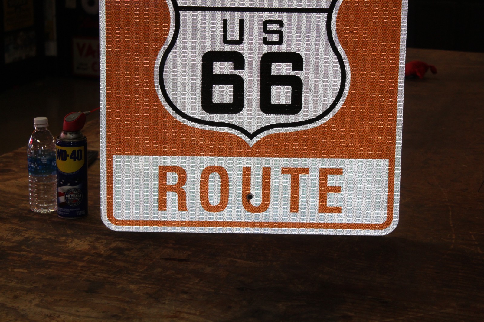 SCARCE 30″ NEW MEXICO US ROUTE 66 HIGHWAY METAL SIGN HISTORIC ROAD GAS OIL COKE