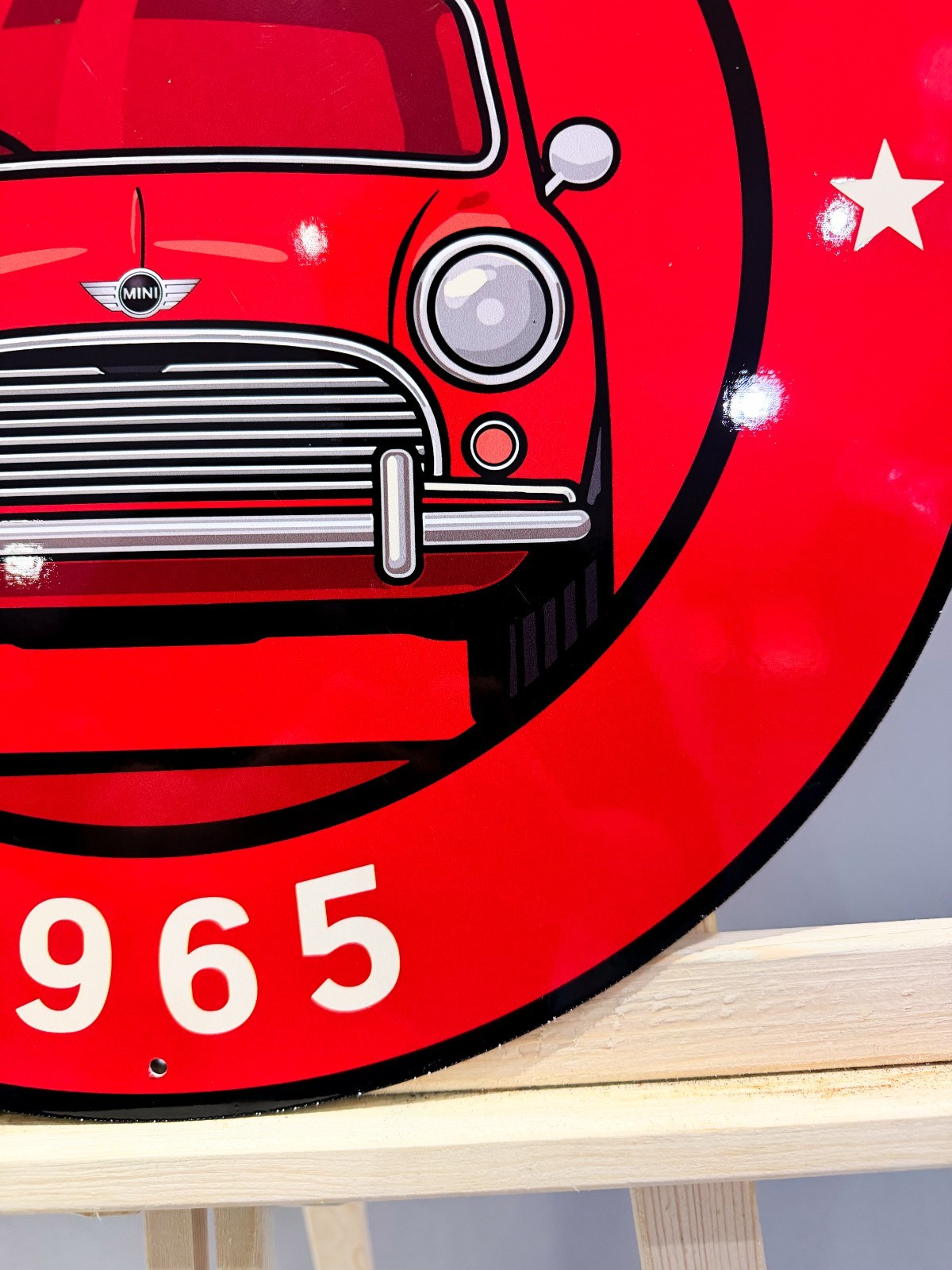 Mini Cooper 1965 – Classic Front View Vintage Heavy Metal Sign – 50 cm (19.7”)