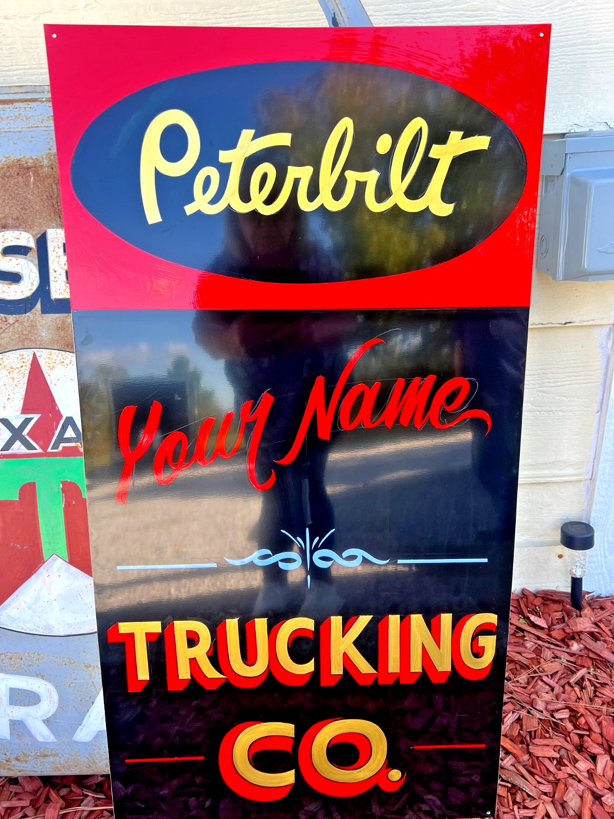CUSTOM ORDER A HAND PAINTED PETERBILT BUSINESS SIGN Trucking CO -MANUFACTURING