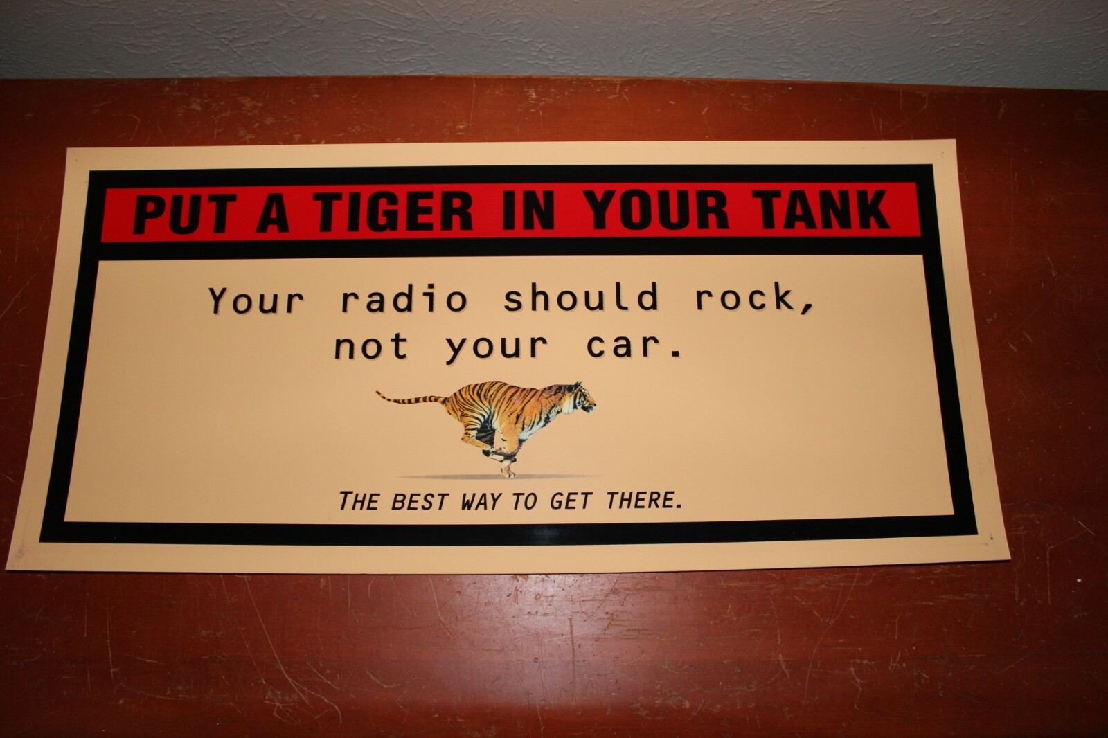 VINTAGE EXXON GASOLINES ADVERTISING PUMP TOPPER