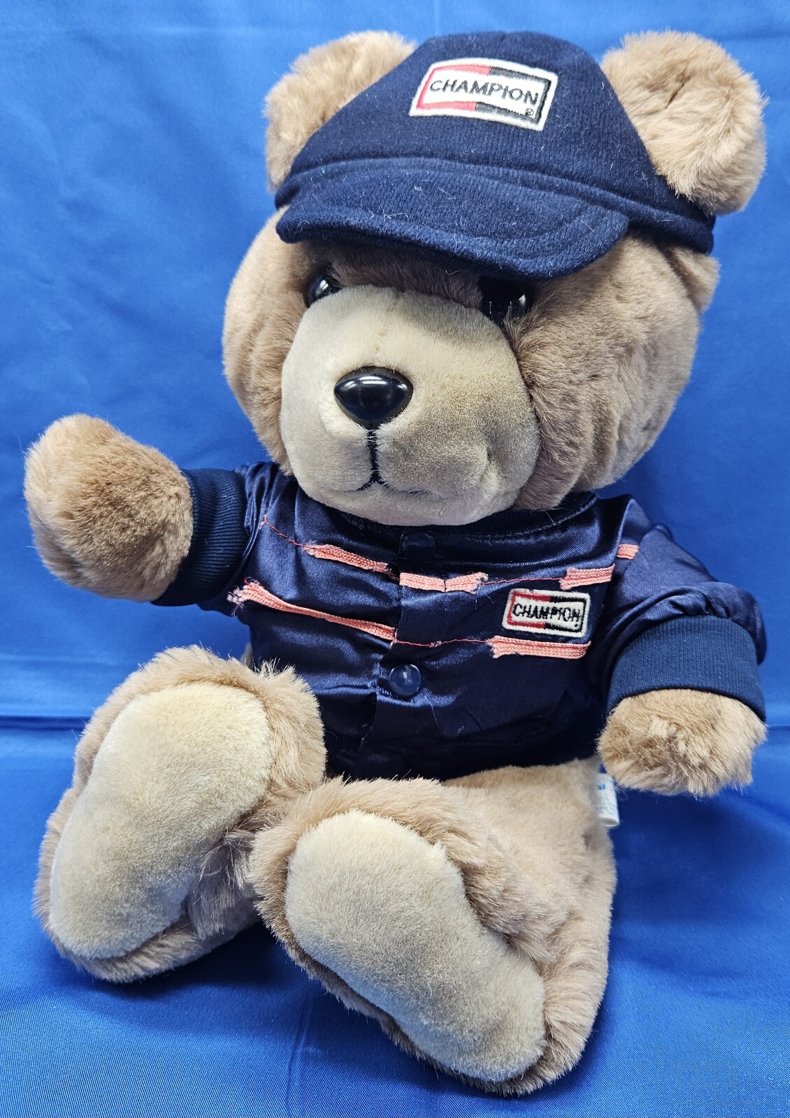 1983 Champion Spark Plug Plush Teddy Bear Vintage Automobilia Advertising