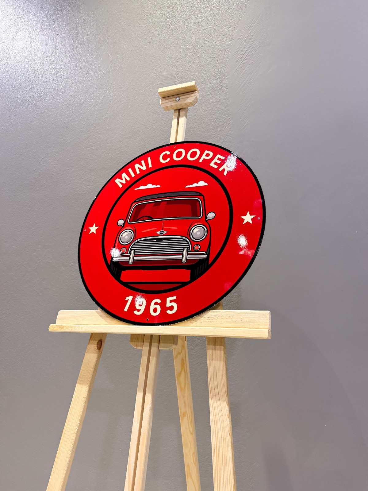 Mini Cooper 1965 – Classic Front View Vintage Heavy Metal Sign – 50 cm (19.7”)