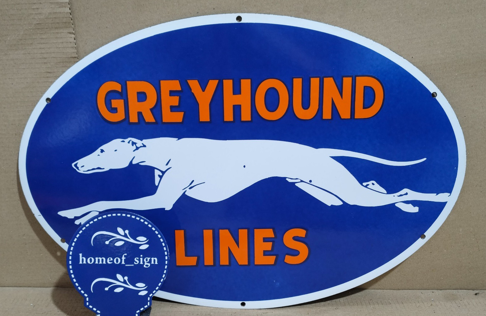 Greyhound Lines Porcelain Enamel Sign 24 x 16 Inches 1 Sides