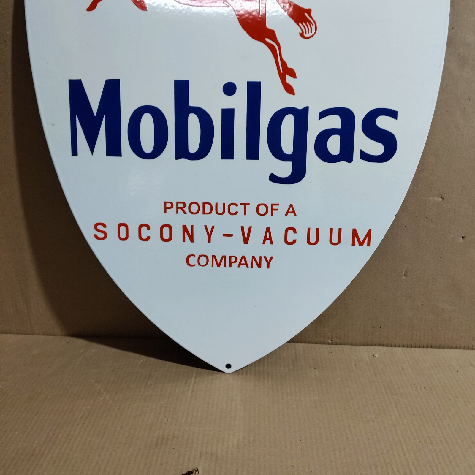 Mobilgas porcelain Enamel Sign 28 x 22 Inches 1 Sided