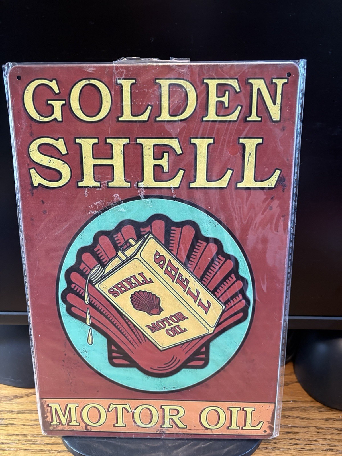ROCKET+GOLDEN SHELL MOTOR OIL+CLIPPER GAS METAL SIGNS 8×12” NIP FOR MANCAVE-SHOP