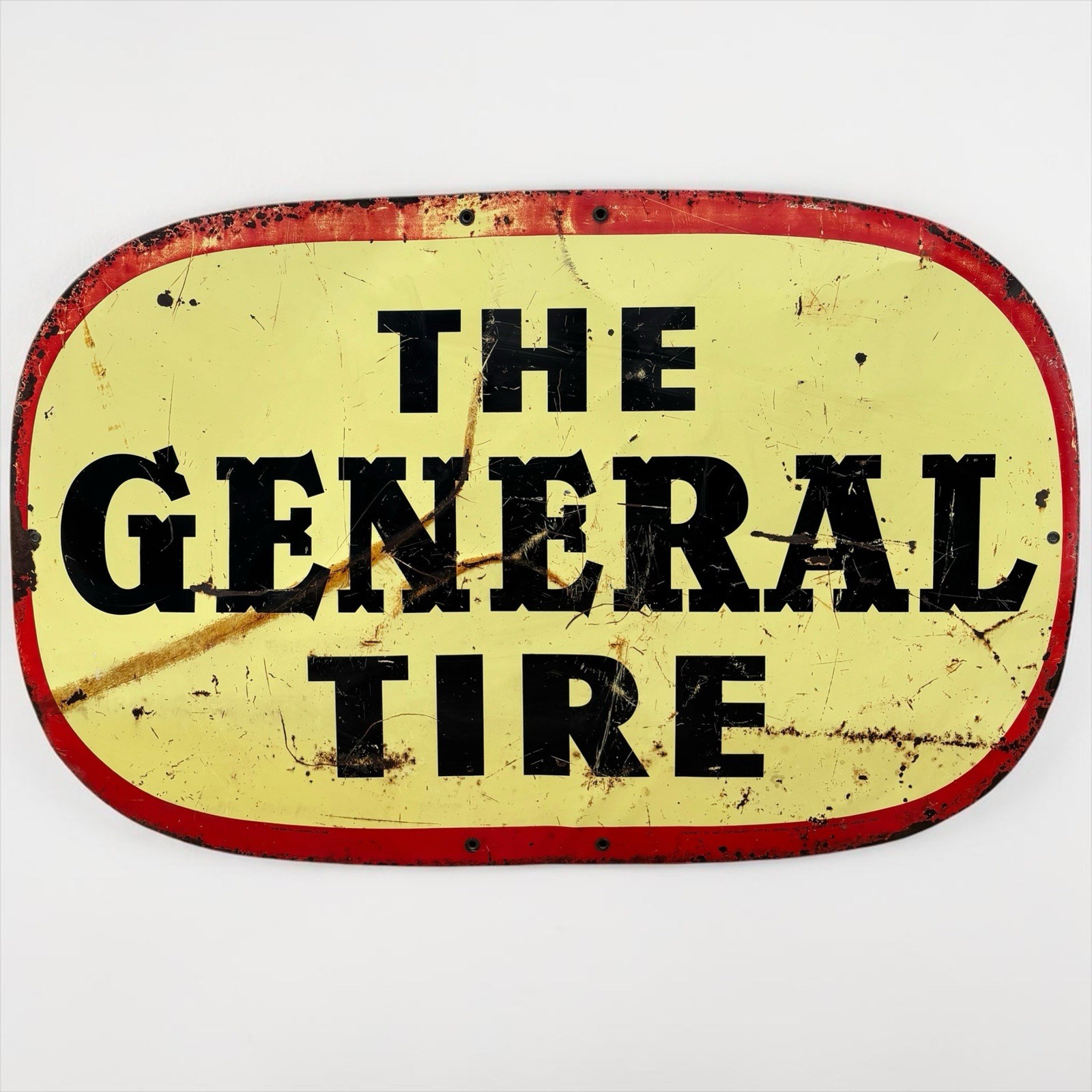 Vintage The General Tire Dealer Metal Sign Auto Car Oil Gas Station Advertising
