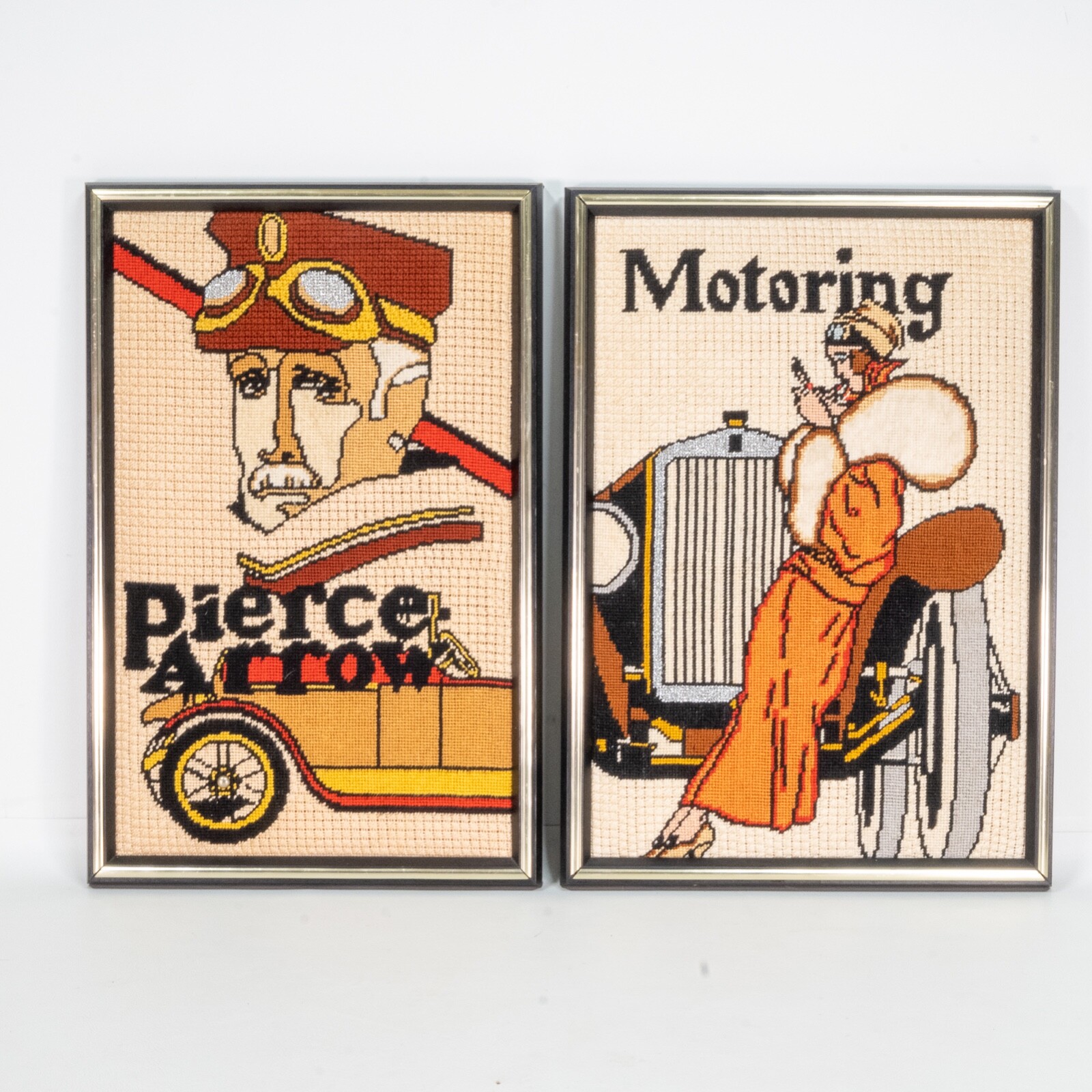 Pierce Arrow Motoring Handmade Framed Artwork Norma Needlecraft Philadelphia, PA