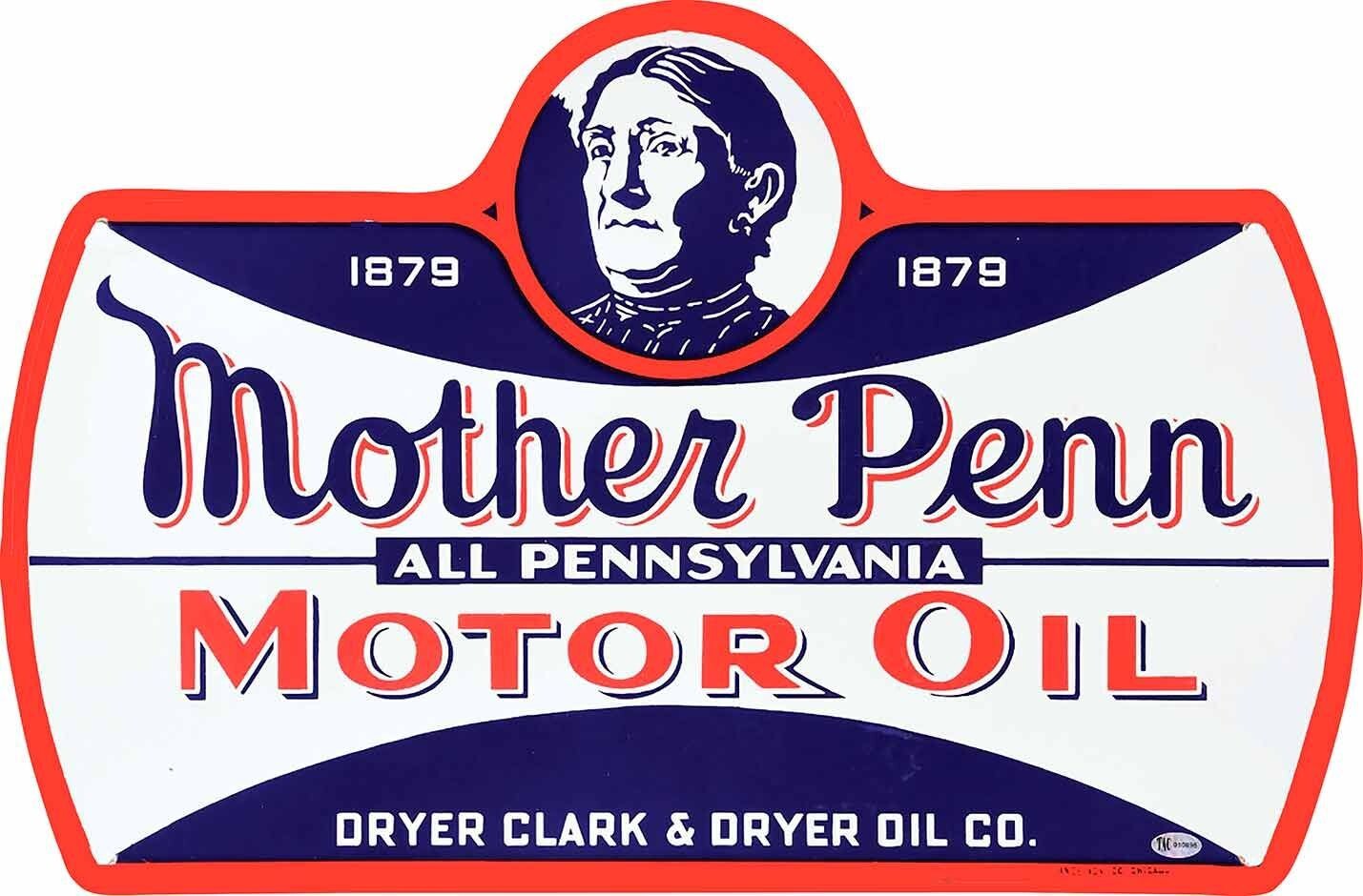 Mother Penn Motor Oil Laser Cut Metal Advertising Sign