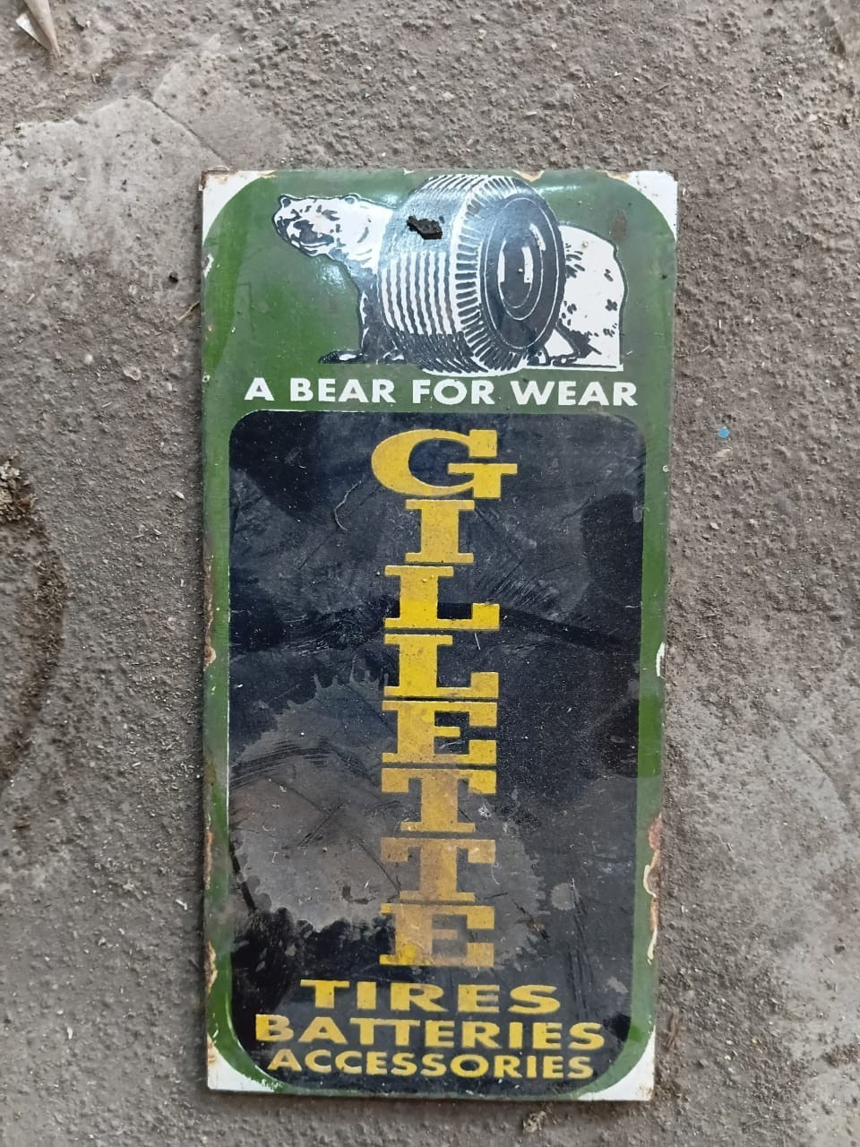 PORCELIAN GELLITE ENAMEL SIGN SIZE 8X4 INCHES