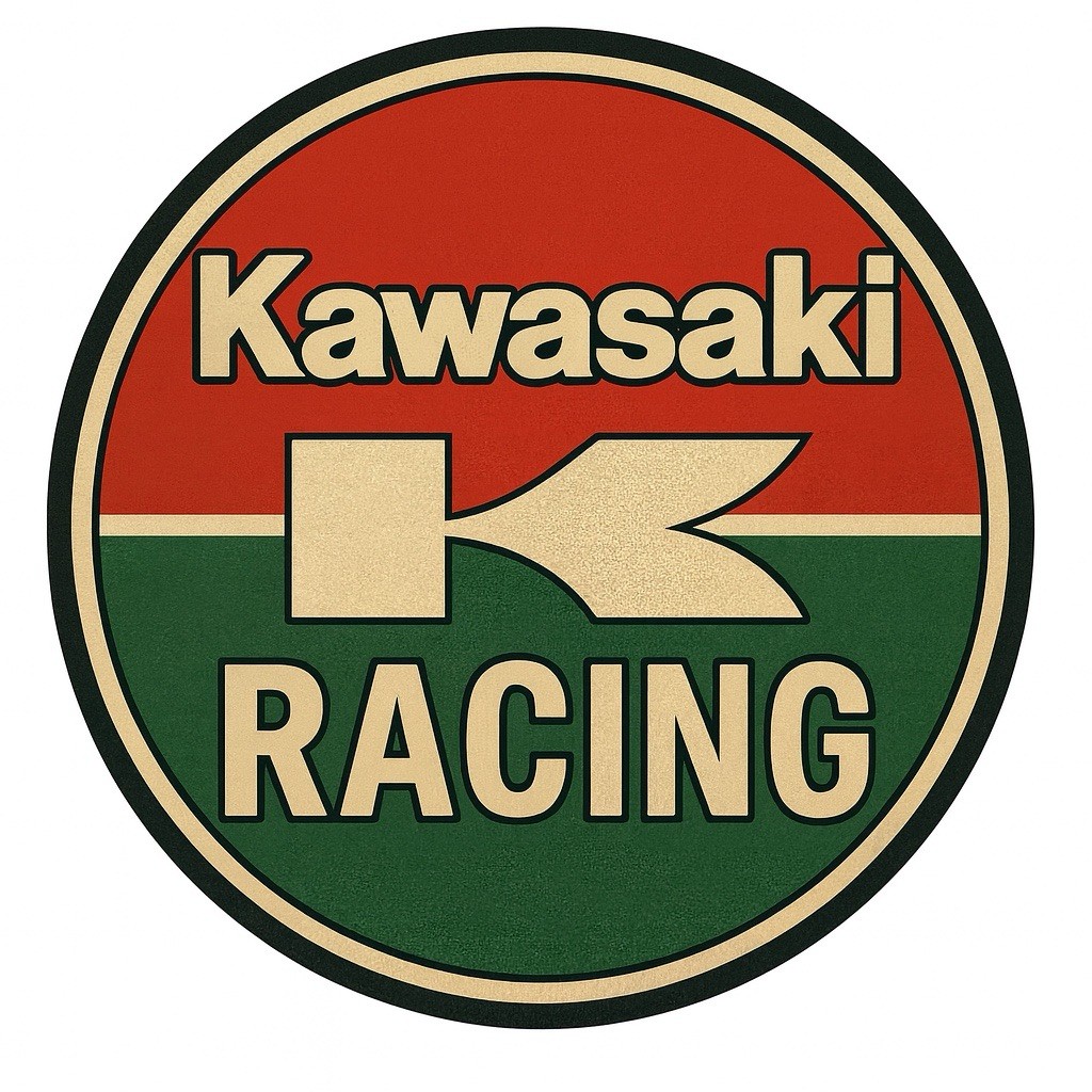 Kawasaki Racing Motorcycle Vintage Style Metal Sign