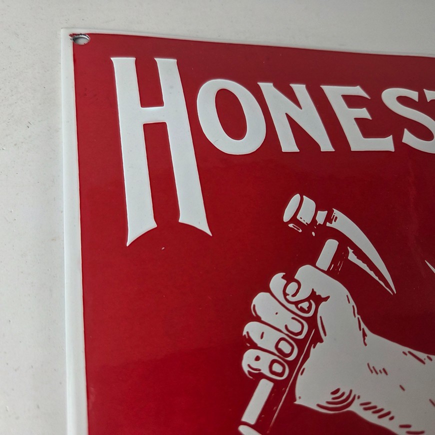 Vintage Honest Scrap Tobacco Chew Sign – Porcelain Gas Oil Pump Plate Sign
