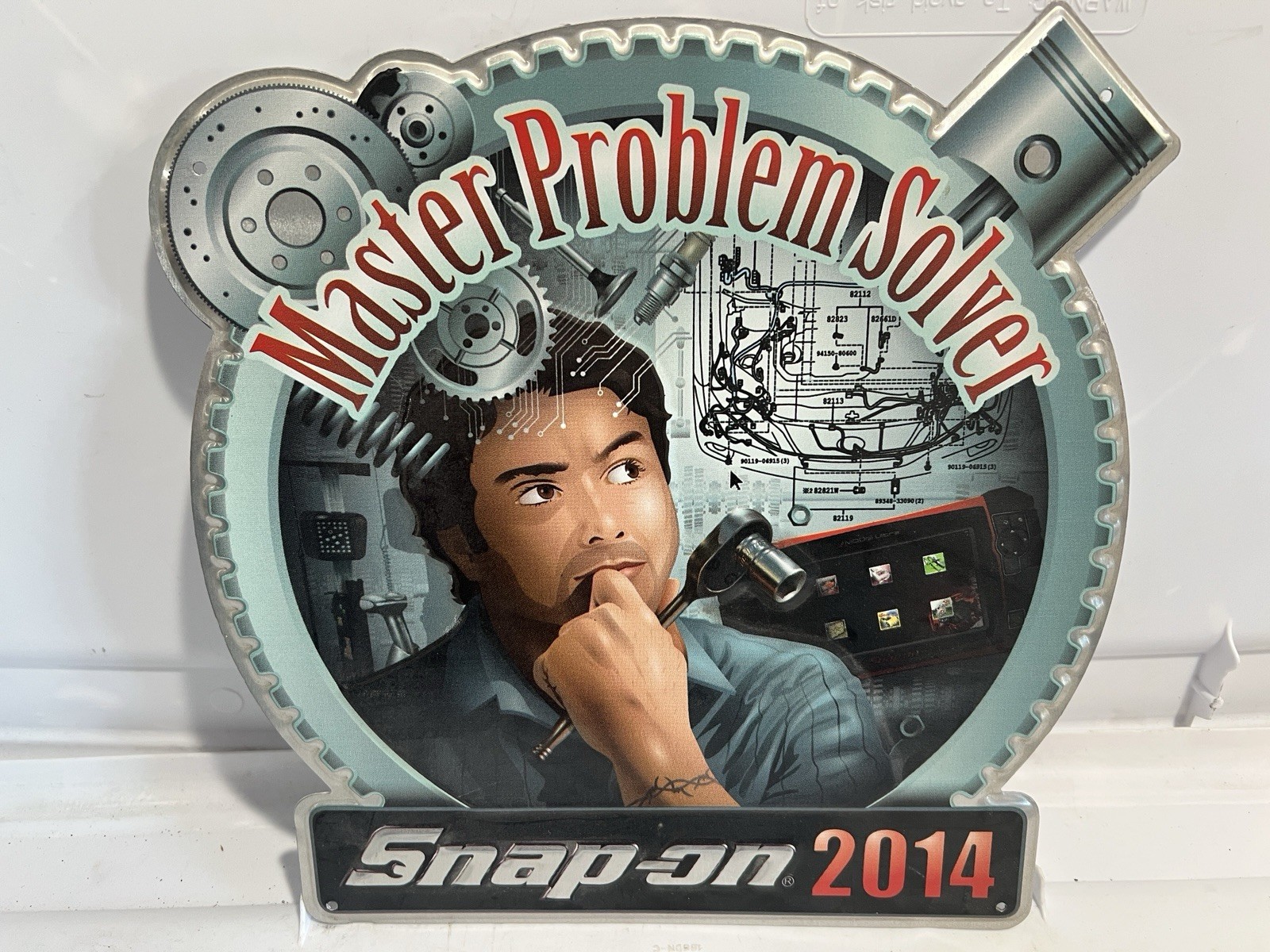 Snap On Metal Sign 2014 Master Problem Silver Tim Sign Advertisement