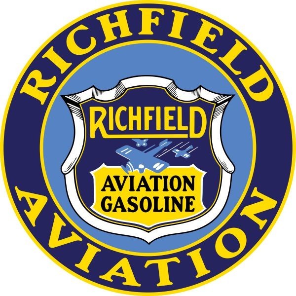 Richfield Aviation Gasoline Service Station Style NEW METAL SIGN: 12″ Dia. Round