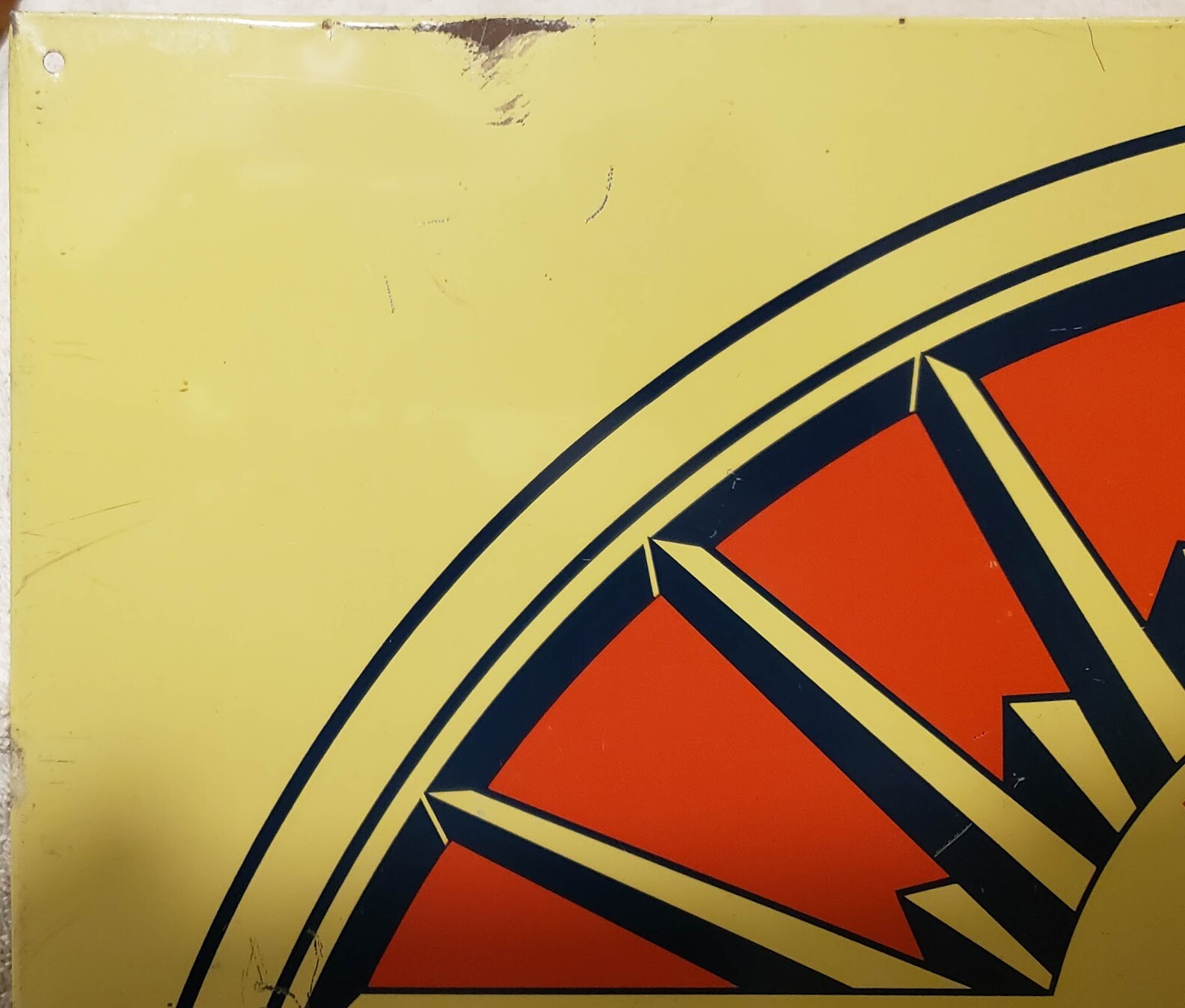 VERY RARE 1940’S FARMERS AUTOMOTIVE INTER INSURANCE EXCHANGE TIN SIGN 20″ X 17″