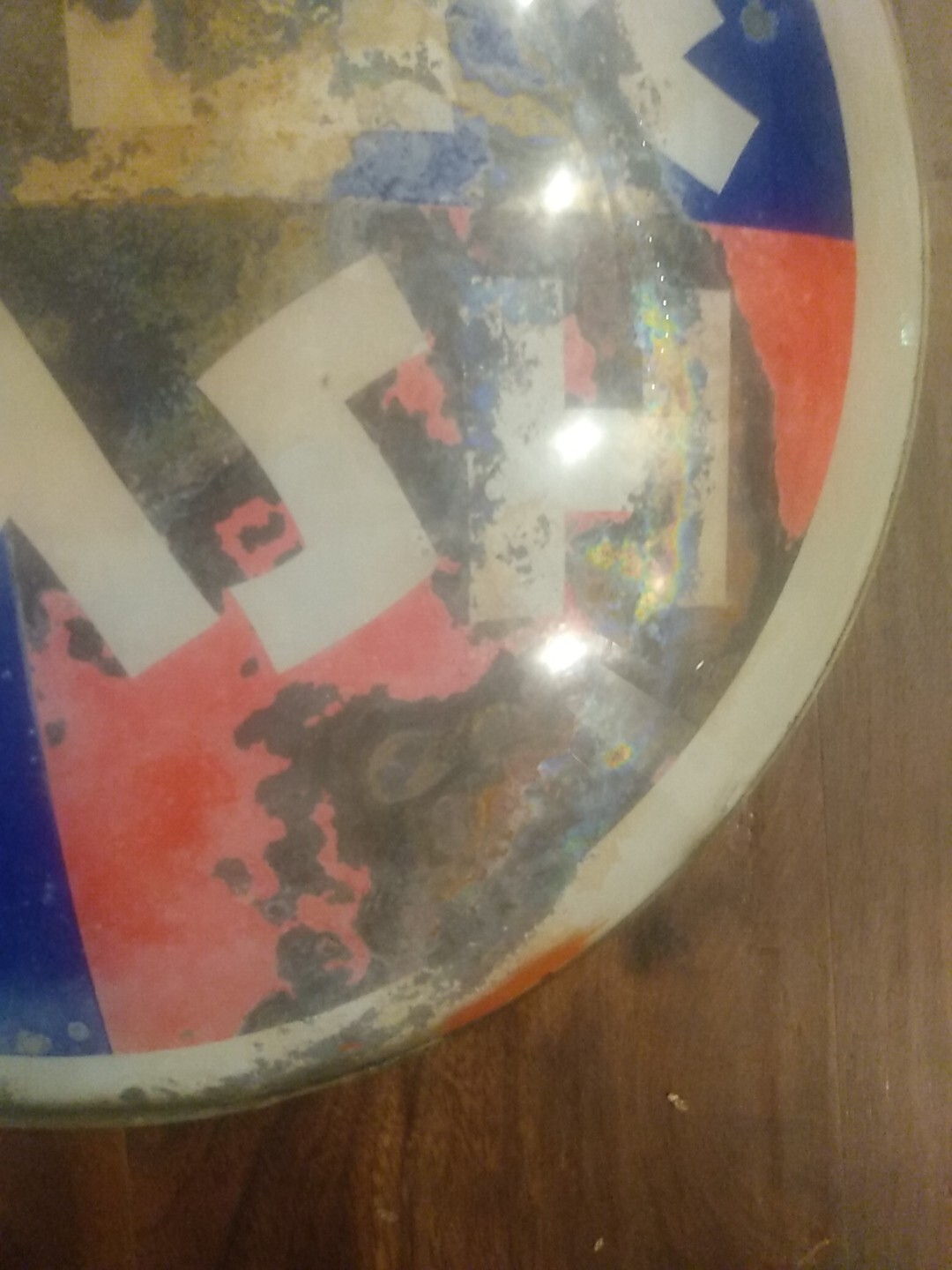 Antique 17″ Glass Globe Sign Gas Station Pump Advertising WHITE FLASH