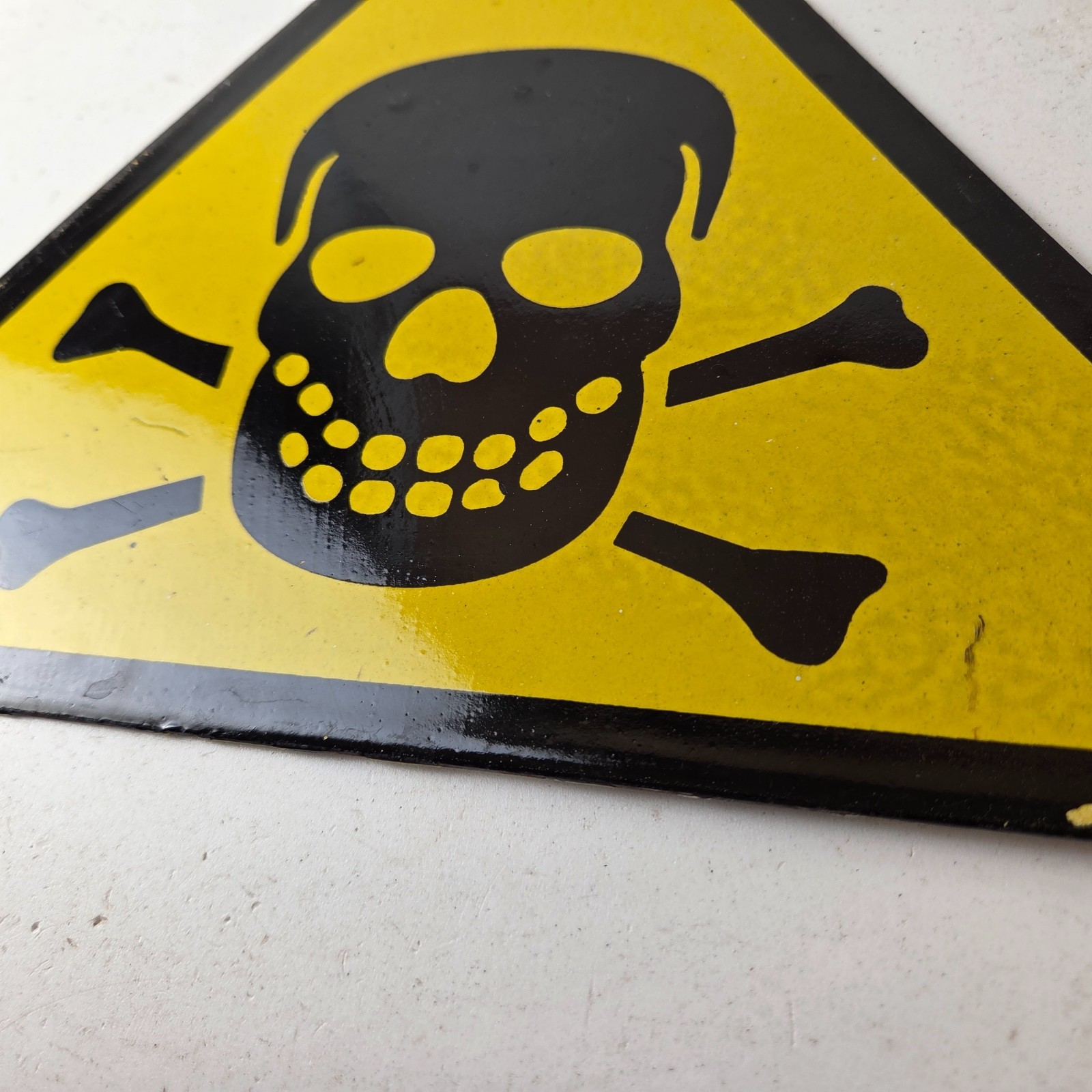 Vintage Danger Sign – Skull Crossbones Warning Caution Gas Pump Service Sign