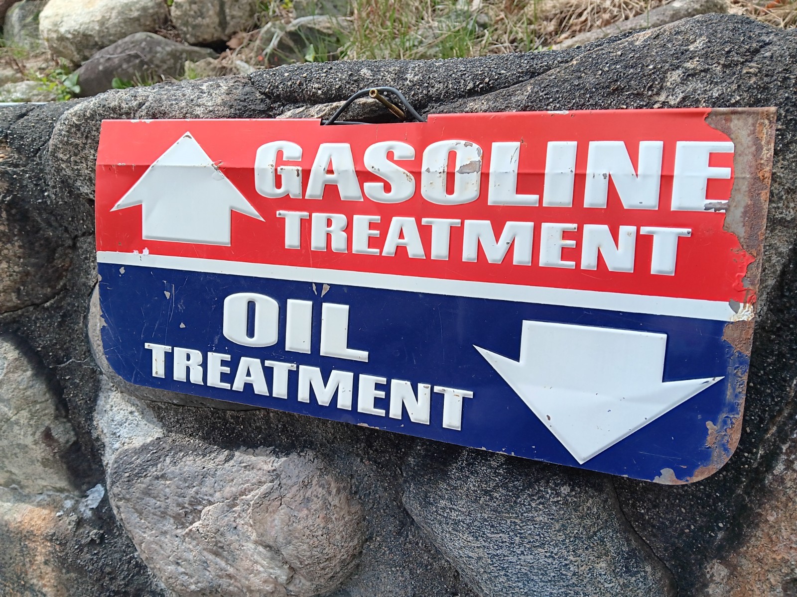 Vintage STP Gas and Oil Treatment Tin Display Sign