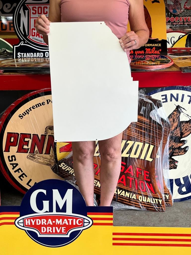 Vintage Old Style Steel Sign Fisk Tires NOT Porcelain Made USA 22″x16″
