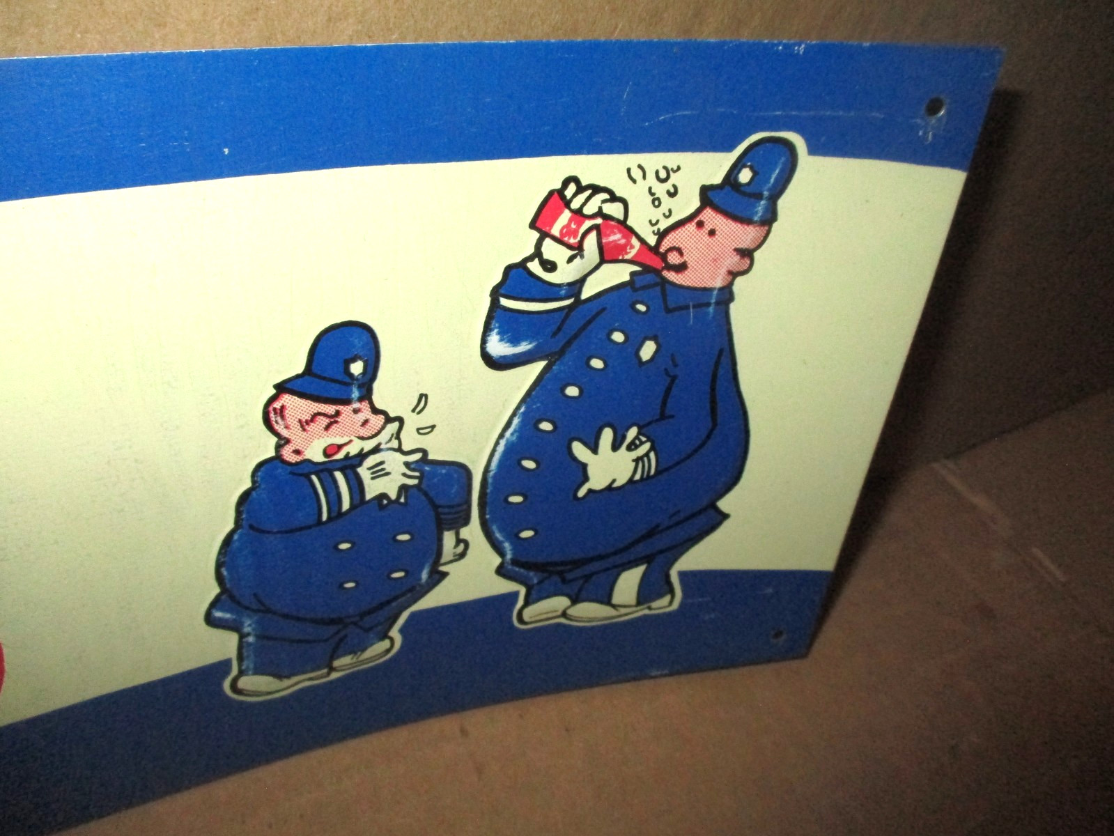 PEPSI-COLA -Shows Two Cops PEPSI & PETER -5c COUNTRY STORE Gas Station 1940 Sign