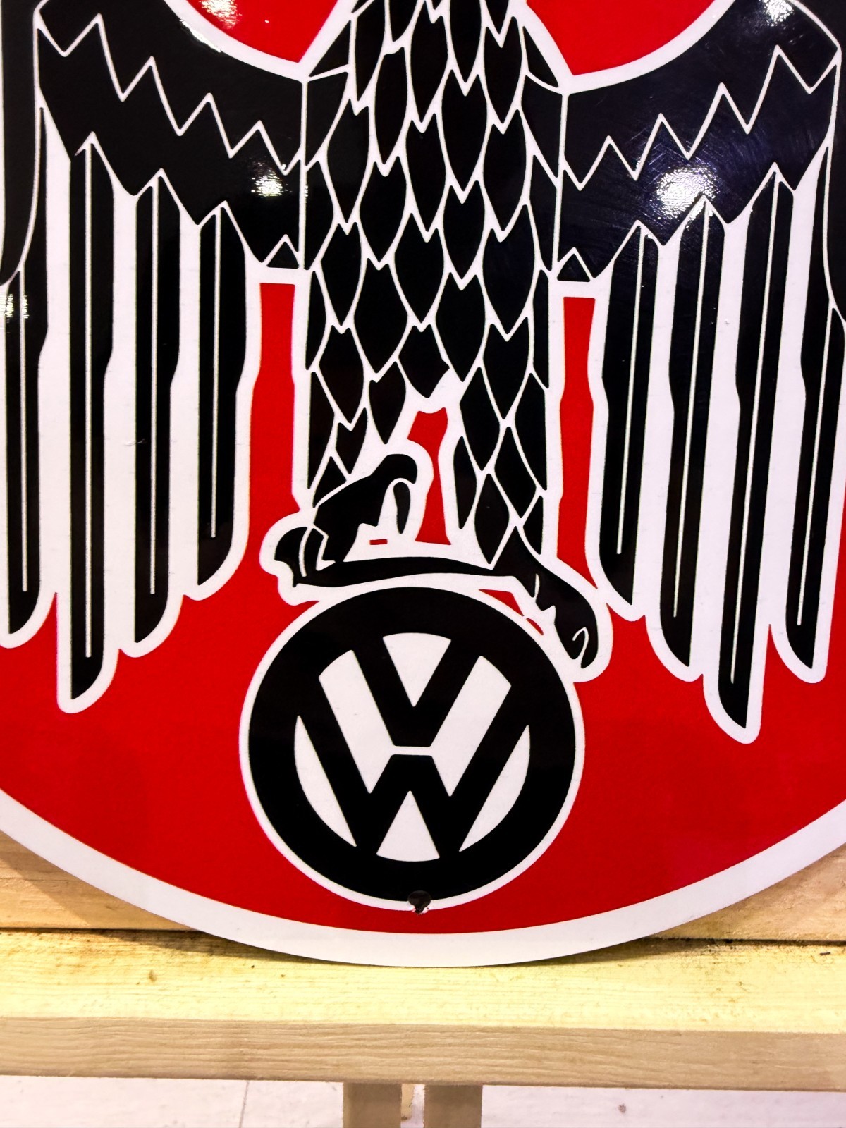 Volkswagen Eagle Emblem – Vintage German Automotive Metal Sign – 30 cm (11.8”)