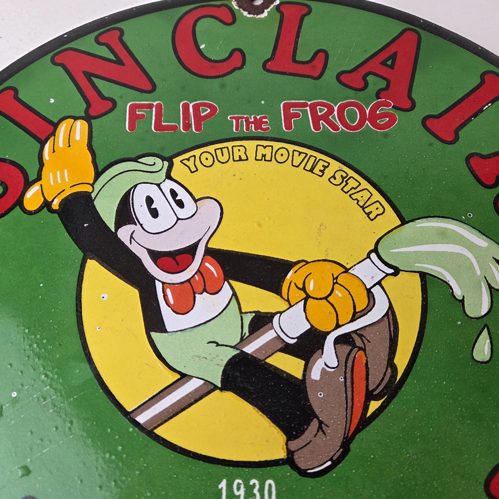 Vintage Sinclair Gasoline Sign – Jiminy Cricket Disney Porcelain Gas Pump Sign