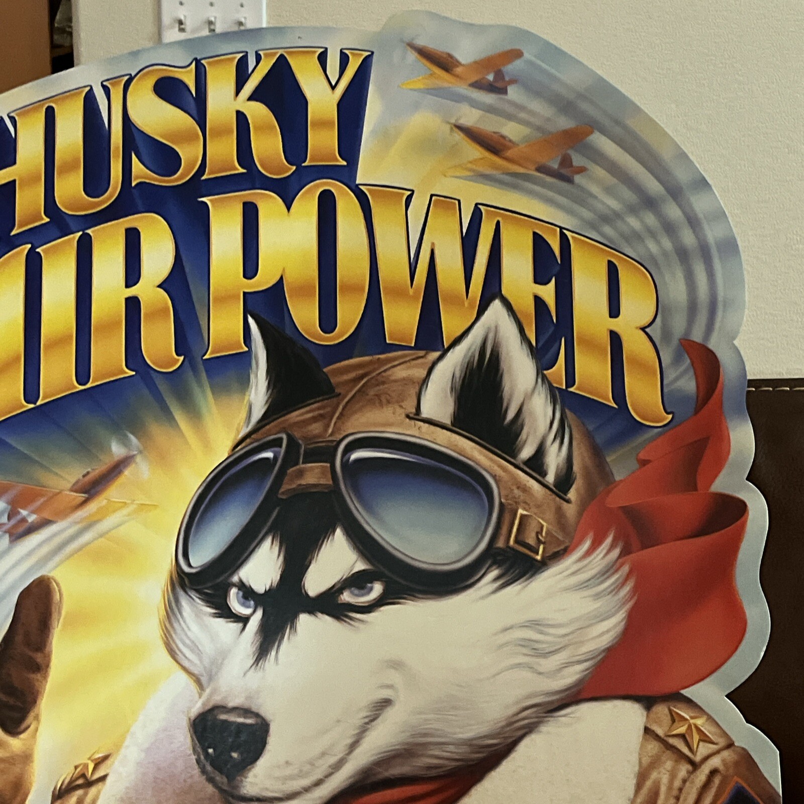 Vintage Chainsaw Sign Husqvarna HUSKY AIR POWER Cardboard Cutout NEW